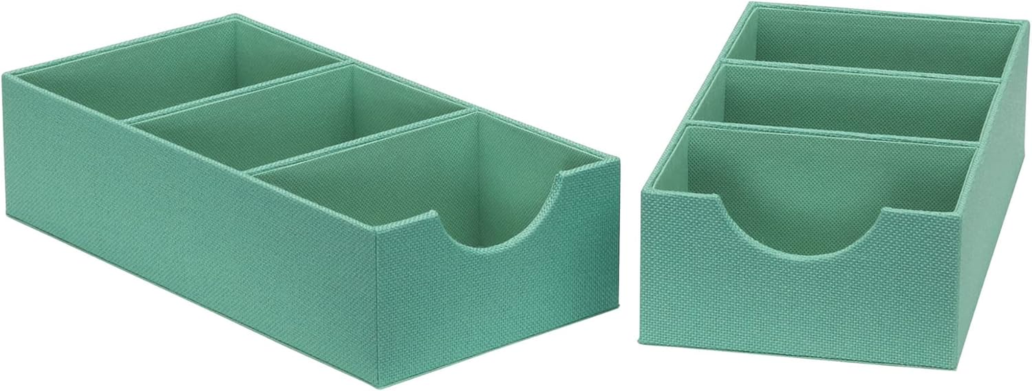 Household Essentials 3-Compartment, Pack of 2, Seafoam Green Drawer Organizer image number 7