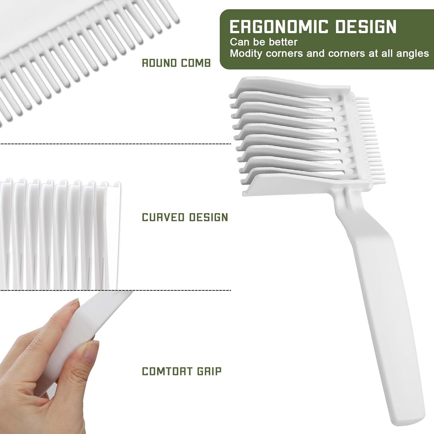 2 Pcs Barber Fade Combs, Professional Hair Cutting Comb, Heat Resistant Clipper Comb Blending Flat Top Comb for Men Salon Hairdresser Styling Tools image number 2