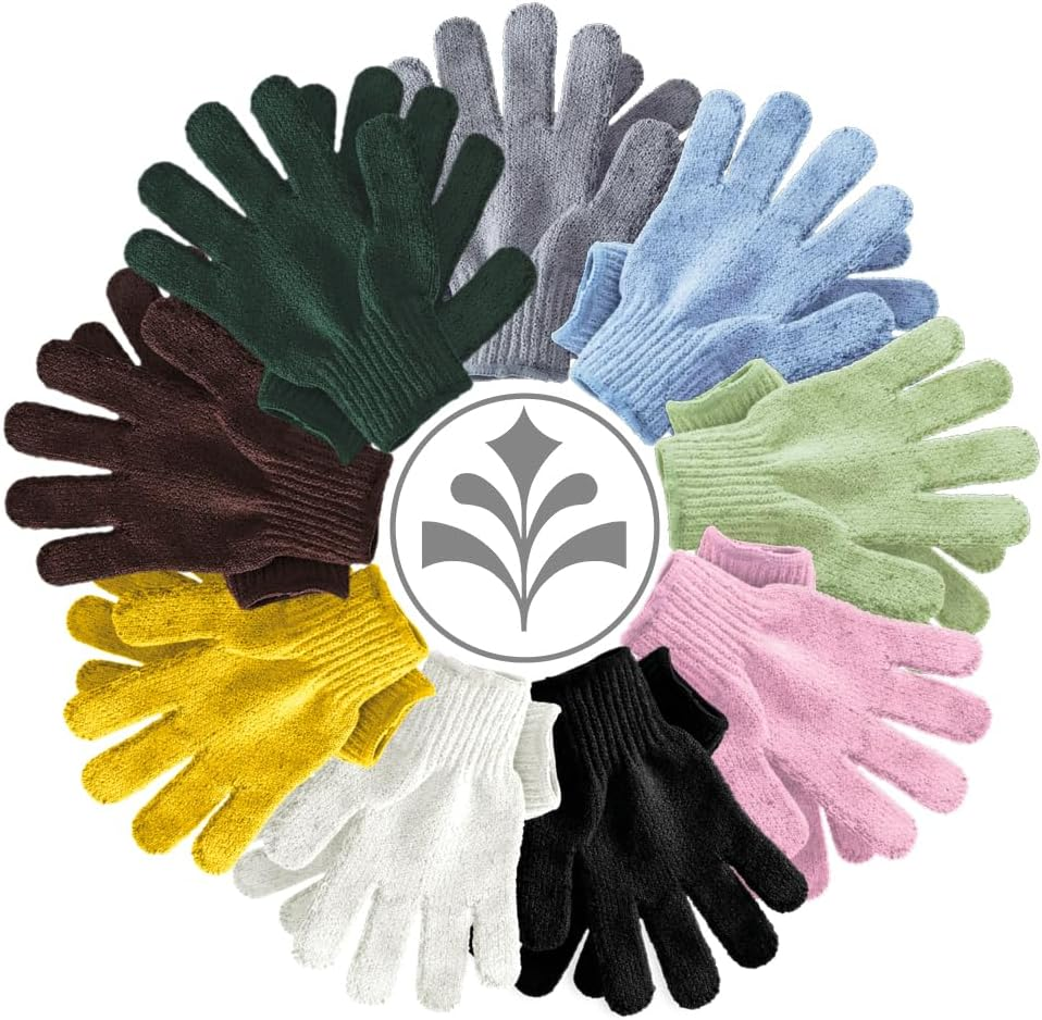 Temple Spring Exfoliating Glove, Exfoliating Body Shower Sponge, Wash Mitt Body Sauna Accessories, Exfoliating Glove, Shower Glove, Bath Accessories for Ingrown Hair, Loofah Glove - Grey - Gray image number 4