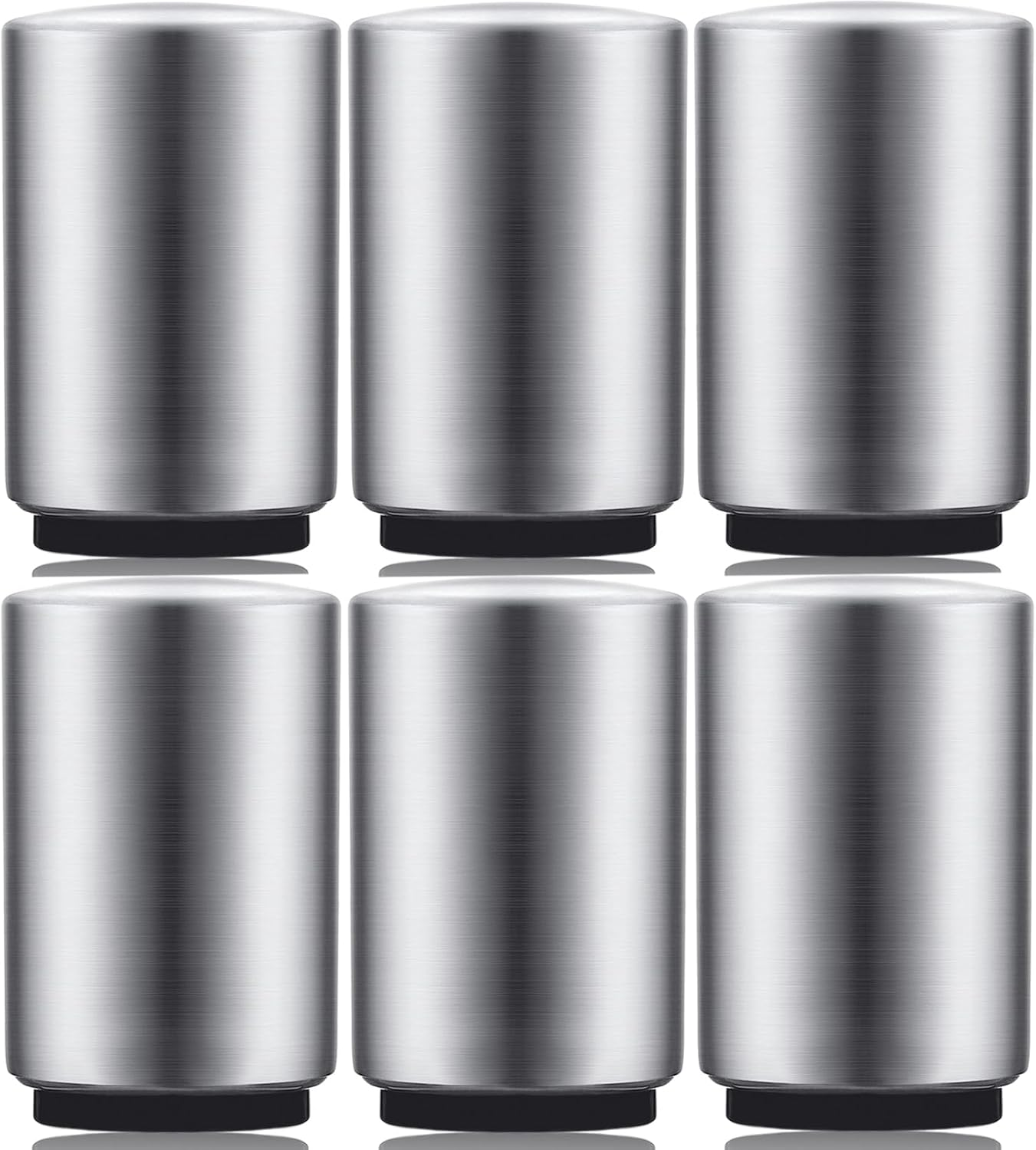 2PCS Premium Beer Bottle Opener, Automatic Stainless Steel Quick Pop the Top Can Openers by Magnet Catching No Damage Caps, Wine Accessory Push down off Magnetic Bartender Tool for Home Picnic Camping