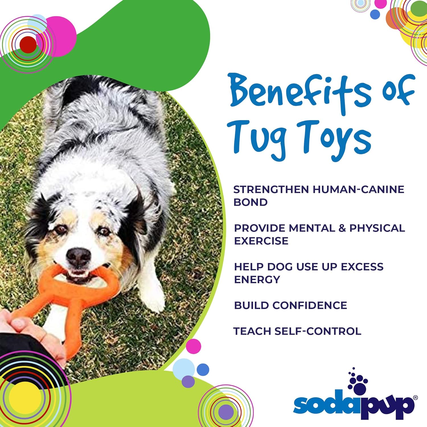 Sodapup Can Opener Pop Top Rubber Tug Toy for Interactive Play (Orange Squeeze) image number 4