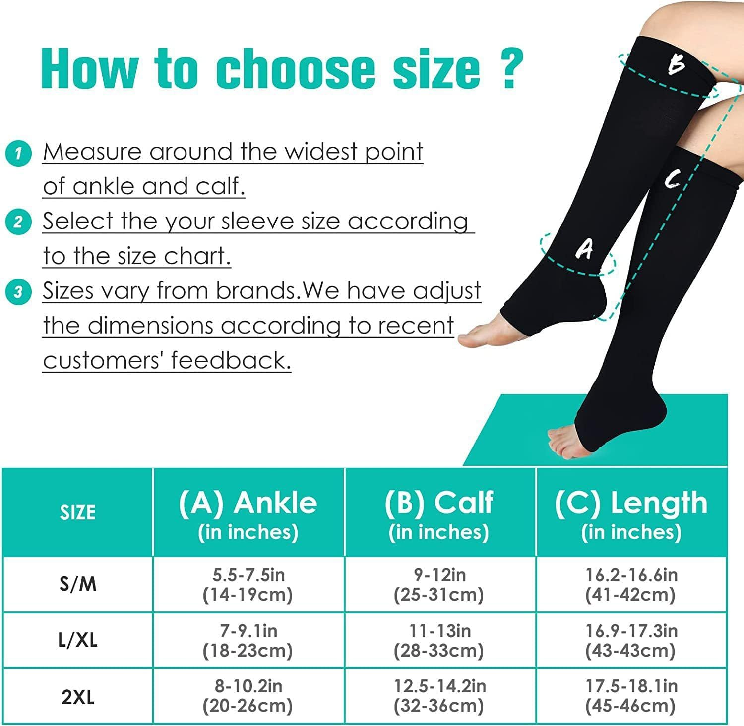 Multi Functional Calf Socks, Sleep Elastic Compression Socks image number 4