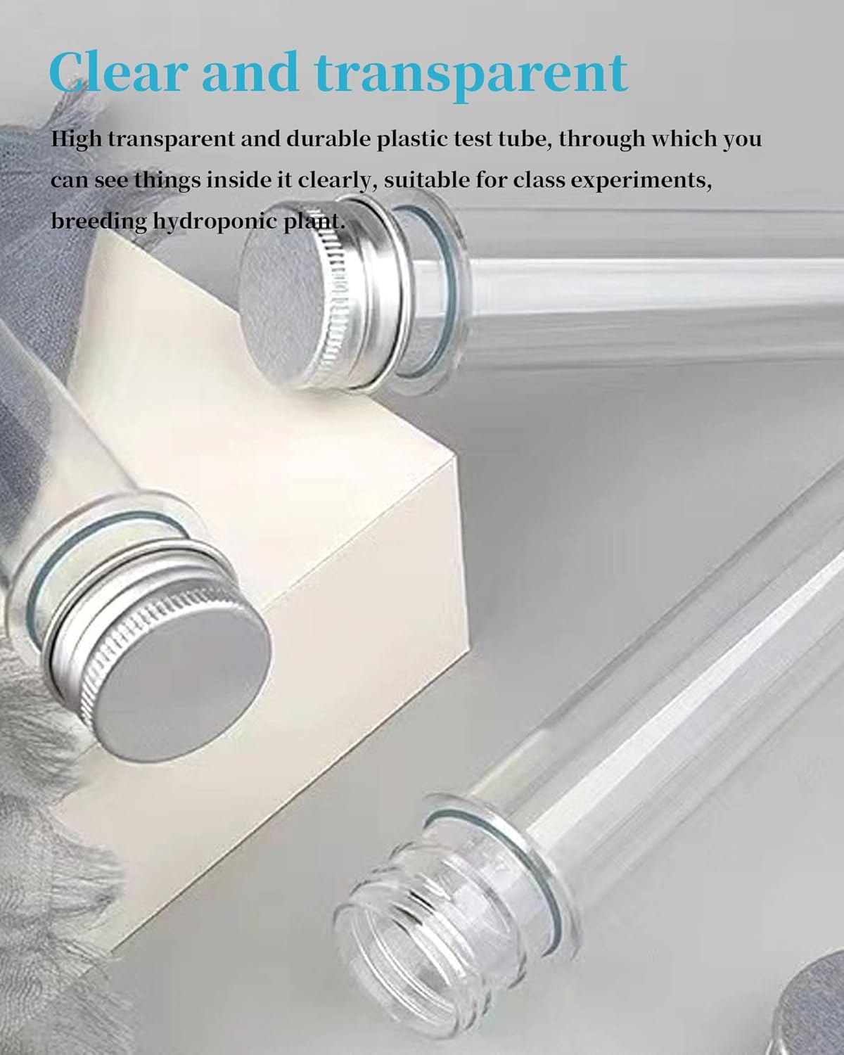 30Pcs Plastic Storage Empty Tubes 40ML Clear Plastic Test Tubes with Screw Caps Jelly Cookie Nuts Containers image number 1
