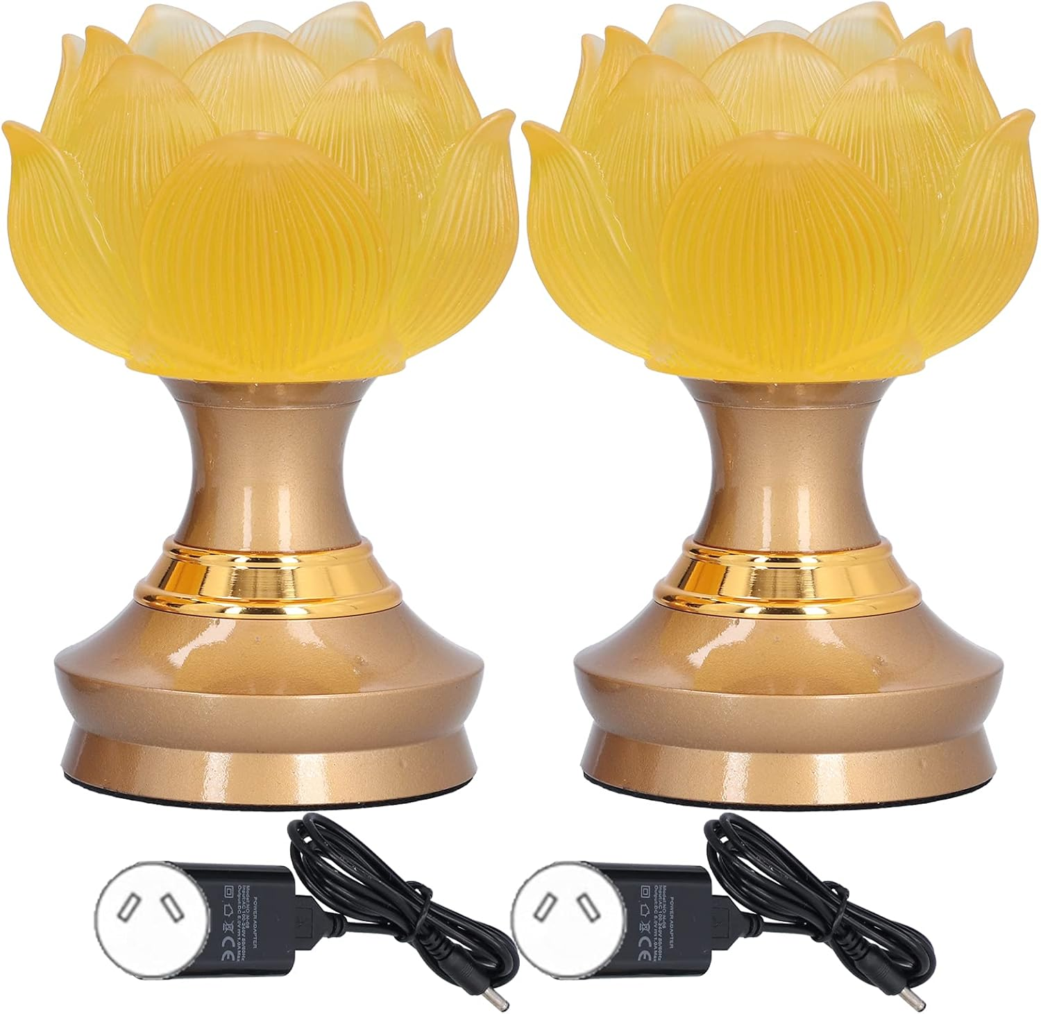 NDNCZDHC Lotus Light 2Set LED Lotus Buddha Lamp Imitated Colored Glaze Prayer Light Home Meditation Buddhist Supplies 100-240V(AU Plug) image number 1