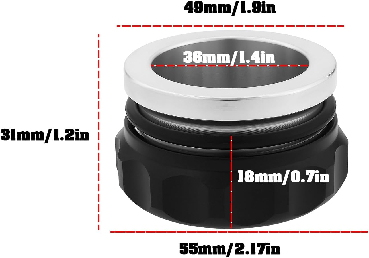 Ecsing Car 2 Inch Weld-On Filler Neck Oil Cap Aluminium Alloy Cap for Oil Tanks Fuel Tanks Water Tanks Dry Fuel Tanks, Black image number 5