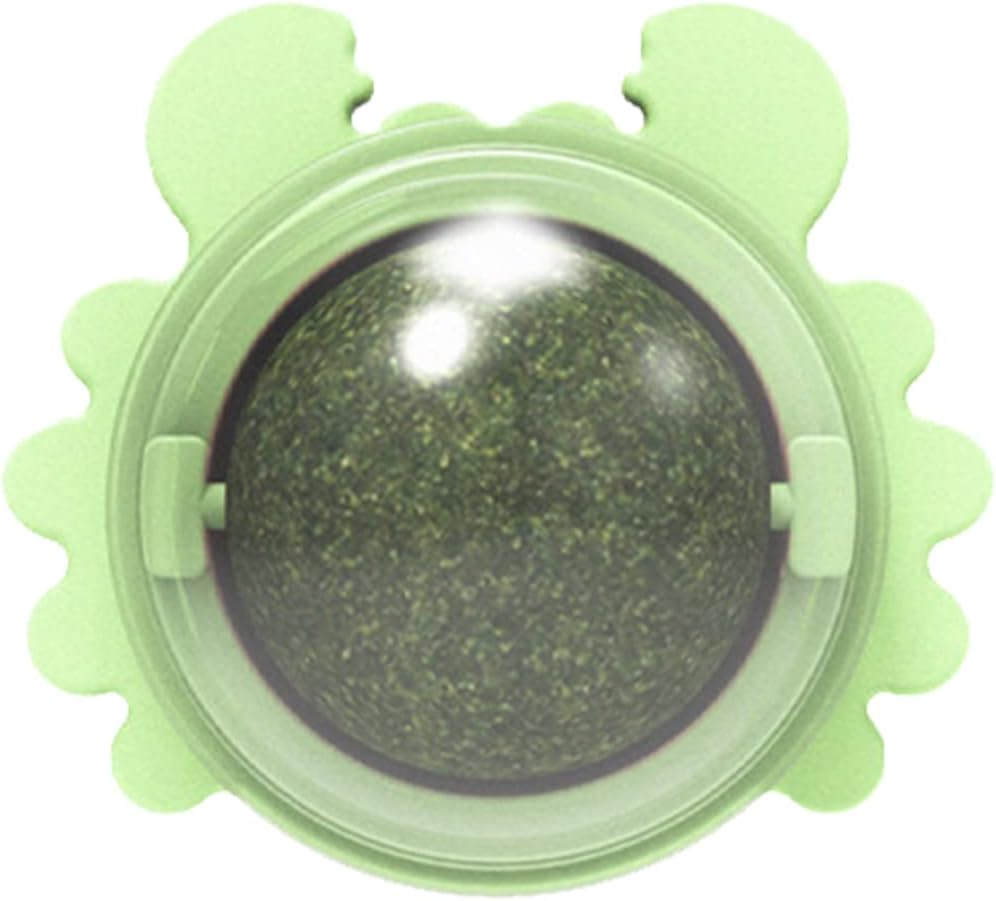 Catnip Wall Ball Catnip Ball Toy Rotatable Cat Licking Treat Toy Healthy Cat Candy Licking Snack Adhesive Edible Cat Toy Nutrition Catnip Snack Energy Ball for Cat Kitten Indoor (Blue)