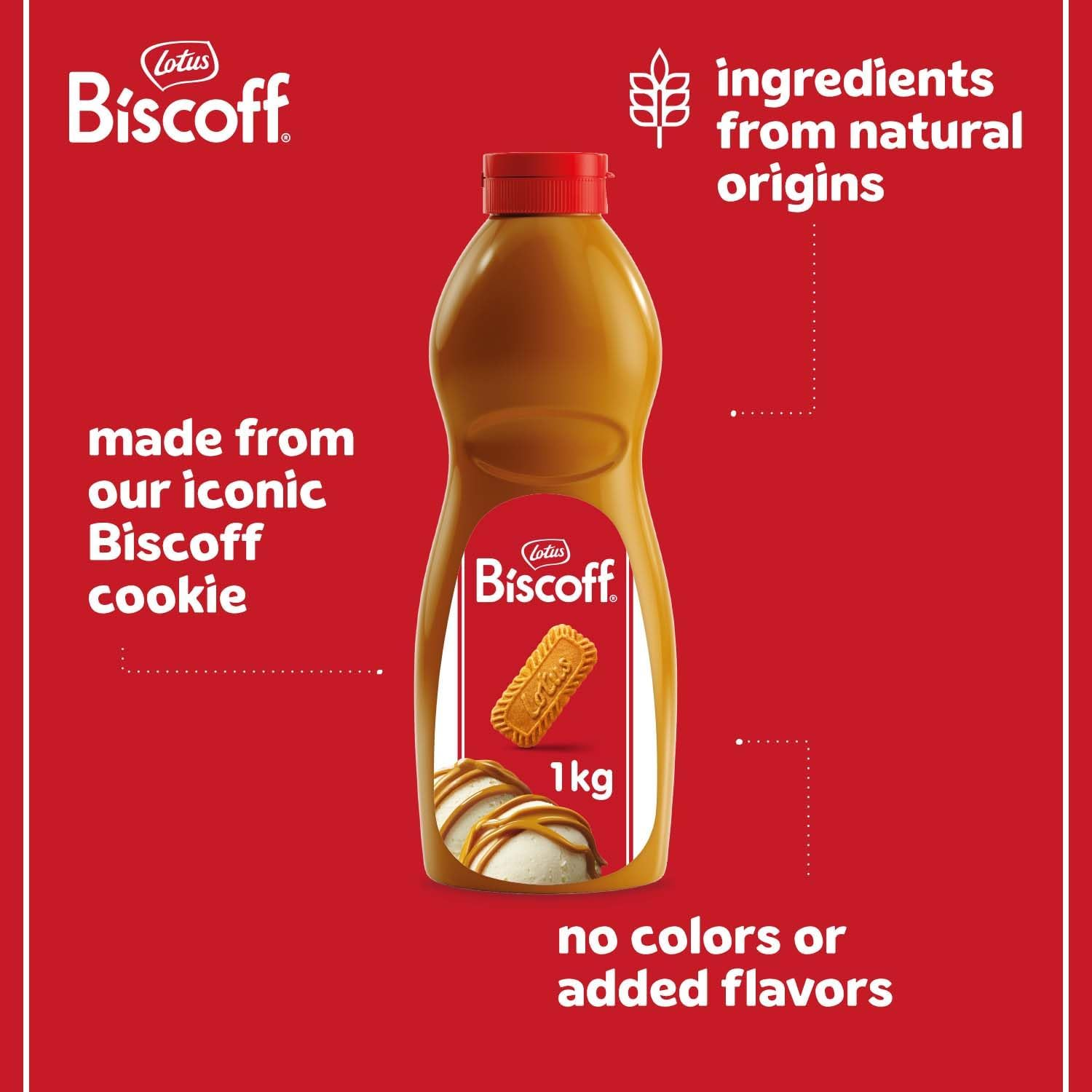 Lotus Biscoff Topping Sauce in Squeezy Bottle 1 Litre