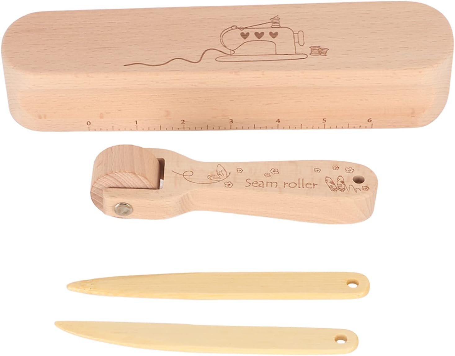 Tailor Clapper, Lightweight Seam Roller Wooden for Embroidery image number 2