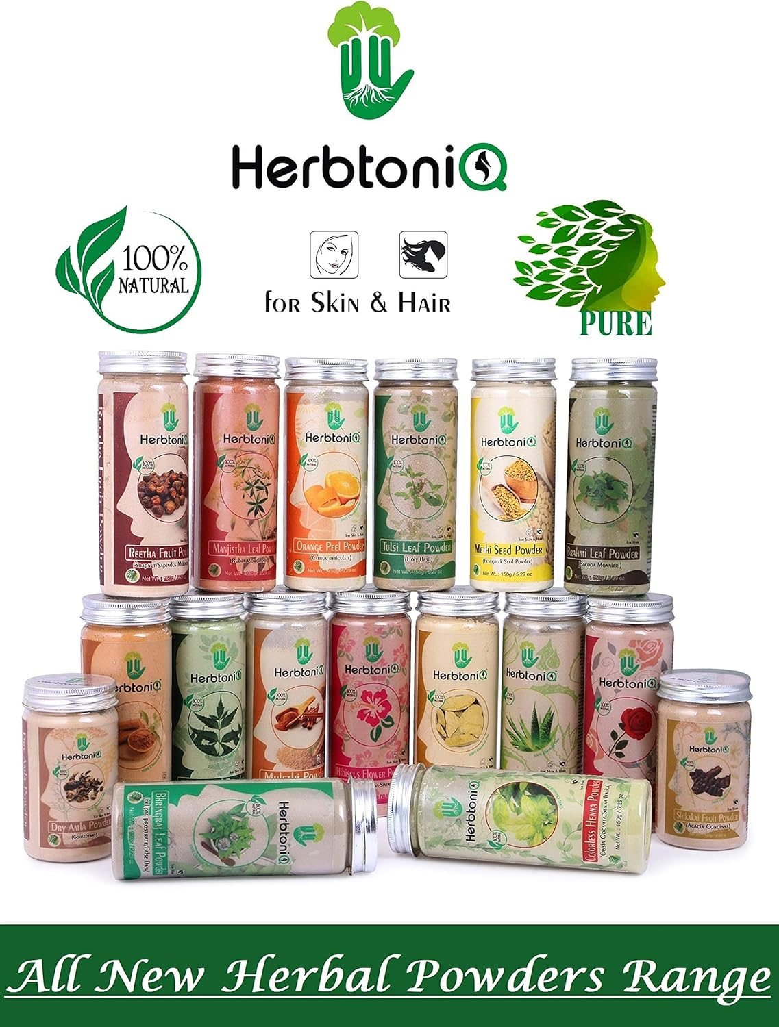 Herbtoniq 100% Natural Shikakai Fruit Powder (Acacia Concinna) 125G for Hair Pack (125 G)