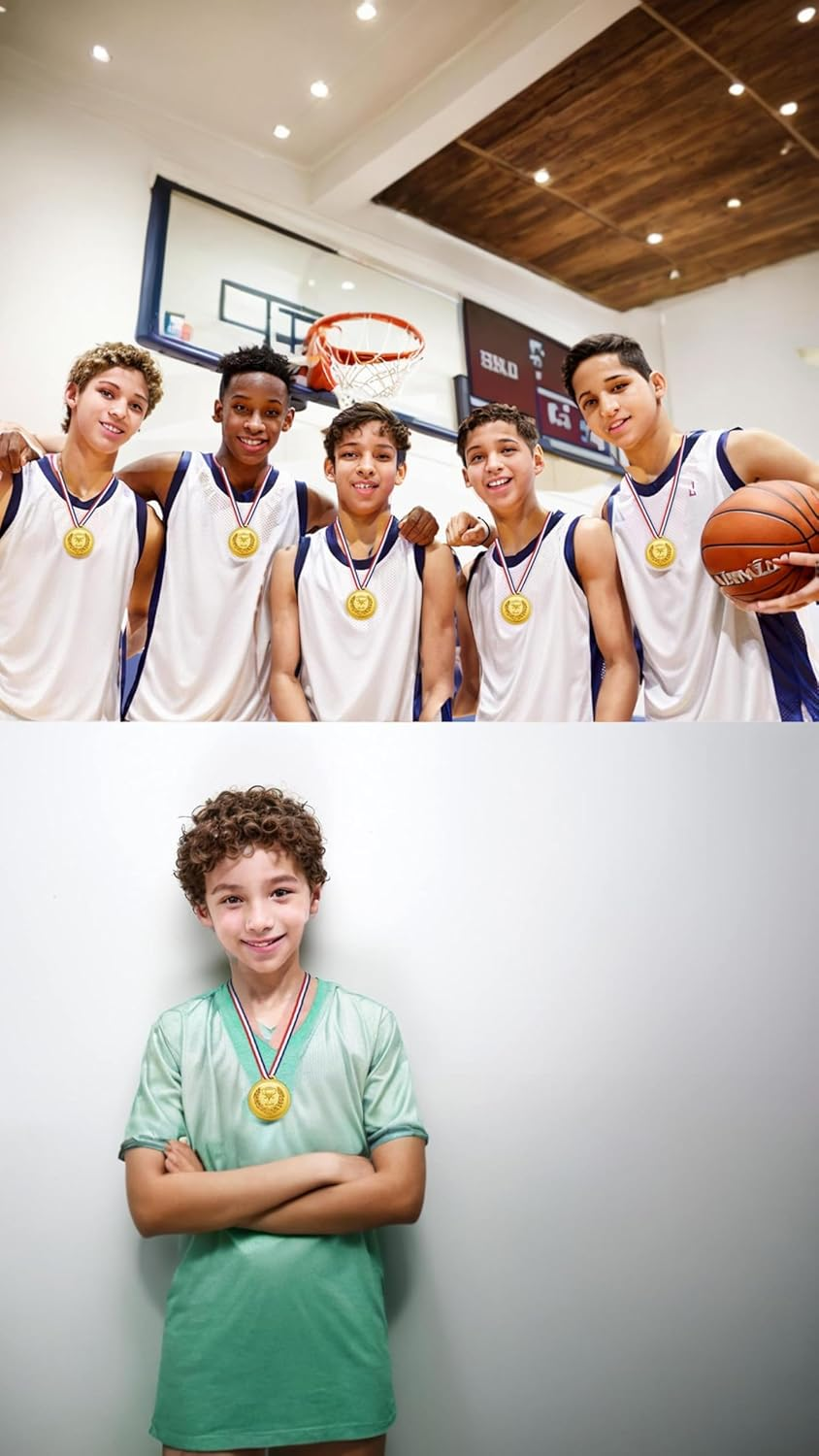 Honwor 18-Pack Gold Olympic Medals - for Sports Awards, Comitions, Birthdays | Kids & Adult Champions | Soccer, Gymnastics Trophies image number 6