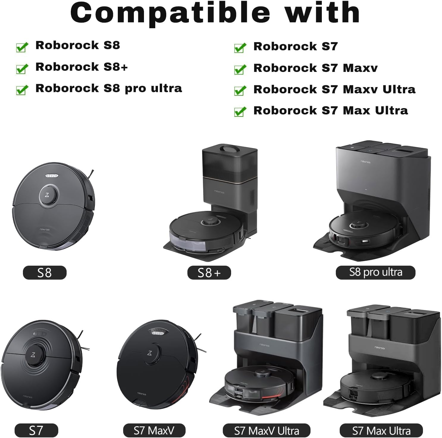 YBVABE Mop Pads 4PCS Compatible with Roborock S8 Pro Ultra, S8, S7 Maxv S7 Series Robot Vacuum Microfiber Mopping Pad Replacement Accessory image number 4