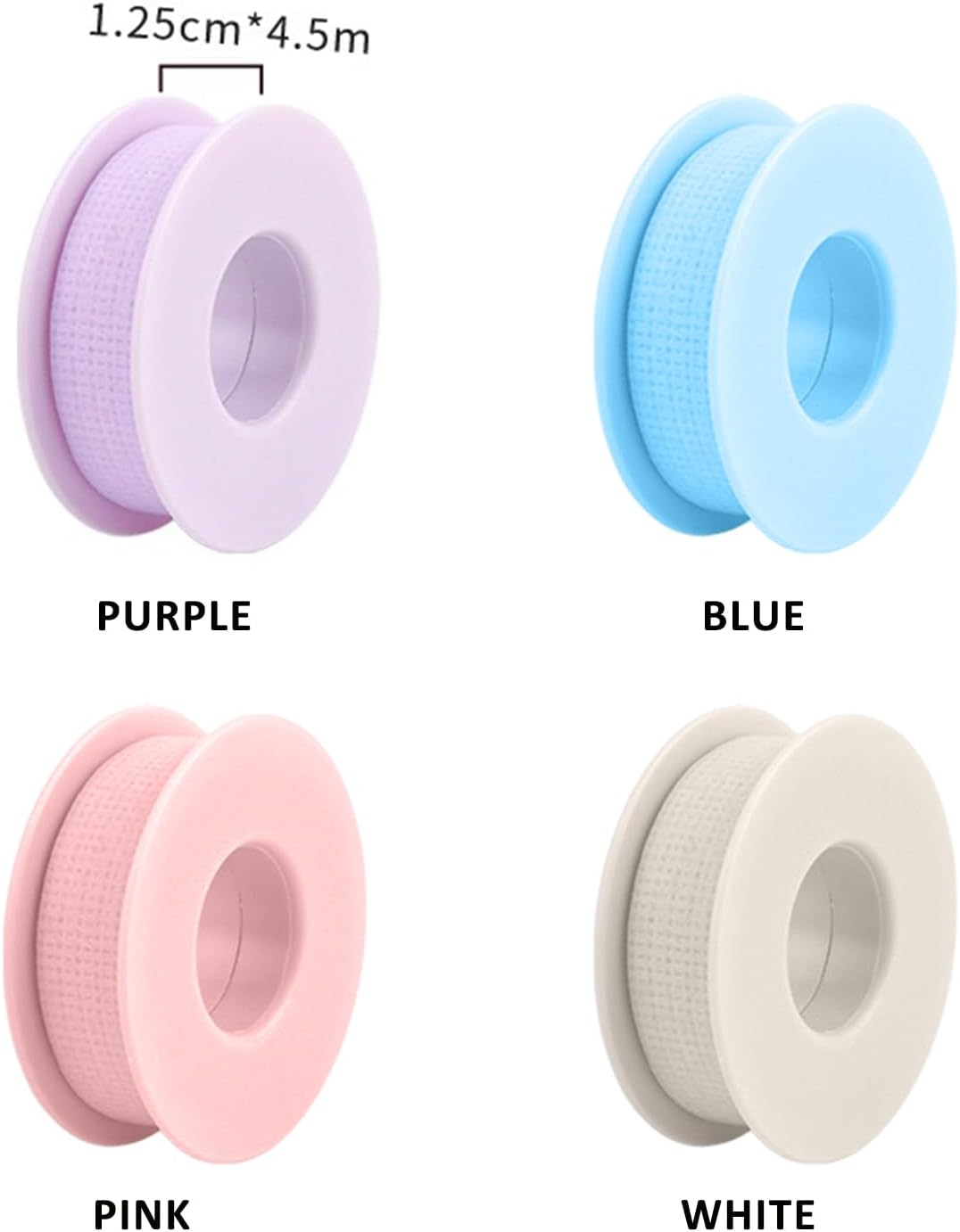 Lash Tape for Eyelash Extensions Eyelash Tape Silicone Gel, Breathable Mixcolor Lash Tape for Sensitive Skin with Pain-Free Removal, 4 Rolls (0.5In X 4Yd), Ideal for Pro Lash Beauty Kits