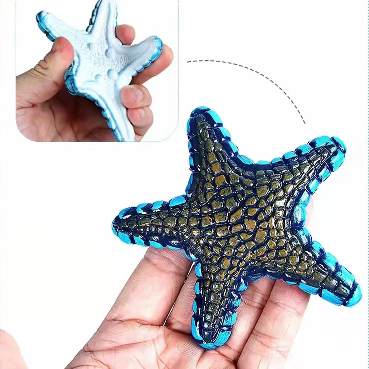 Phedrew 8Pcs Big Diving Toys Colorful Starfish Toys Summer Swimming Pool Toys Set Soft Rubber Dive Throw Toy for Kids Underwater Swimming Toy for Pool image number 3