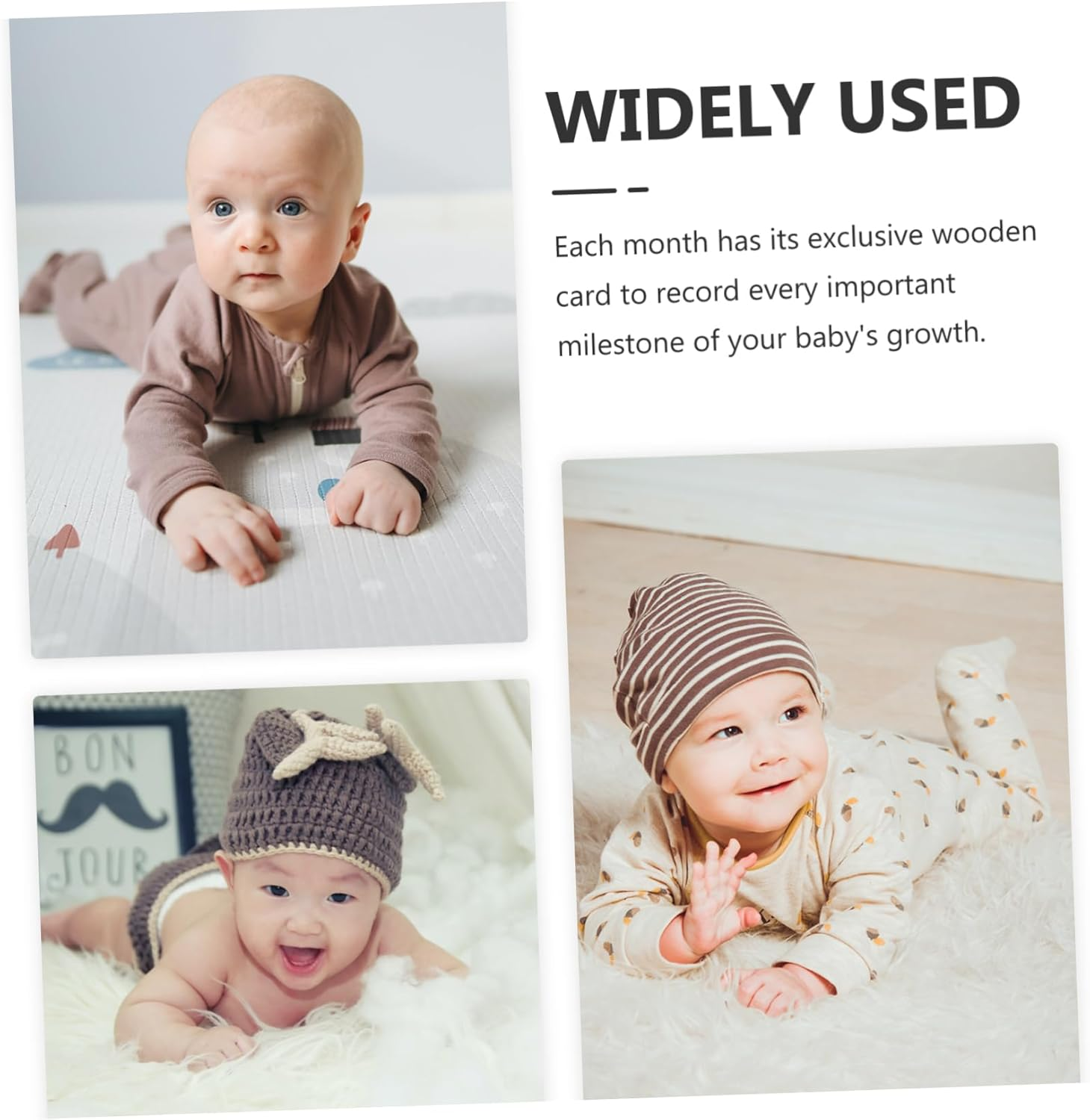 CORHAD 12Pcs Wooden Monthly Milestone Discs Photo Props Decorative Milestone Signs for Newborn Growth Announcement and Commemorative Photos image number 1