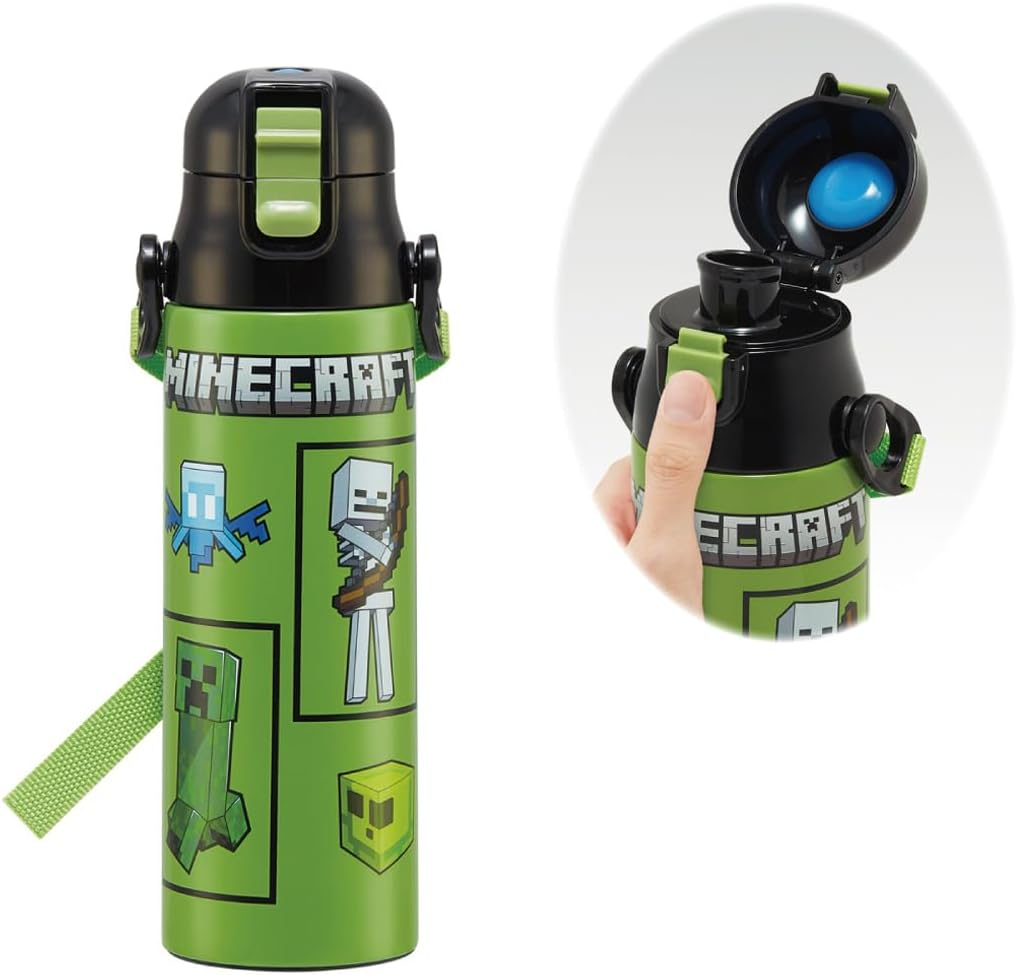 Skater SDC6N-A Minecraft Minecraft Water Bottle, 16.9 Fl Oz (580 Ml), Direct Drinking, Stainless Steel, Sports Bottle image number 2