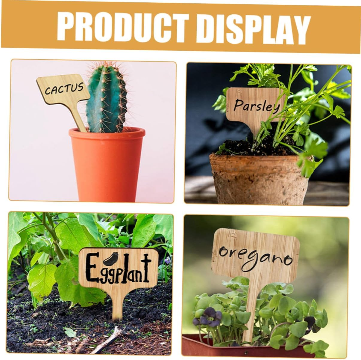 Sosoport 60Pcs Wood Plant Labels Garden Tags for Plants Outdoor Seedling Labels Markers for Potted Nursery Garden Supplies image number 2