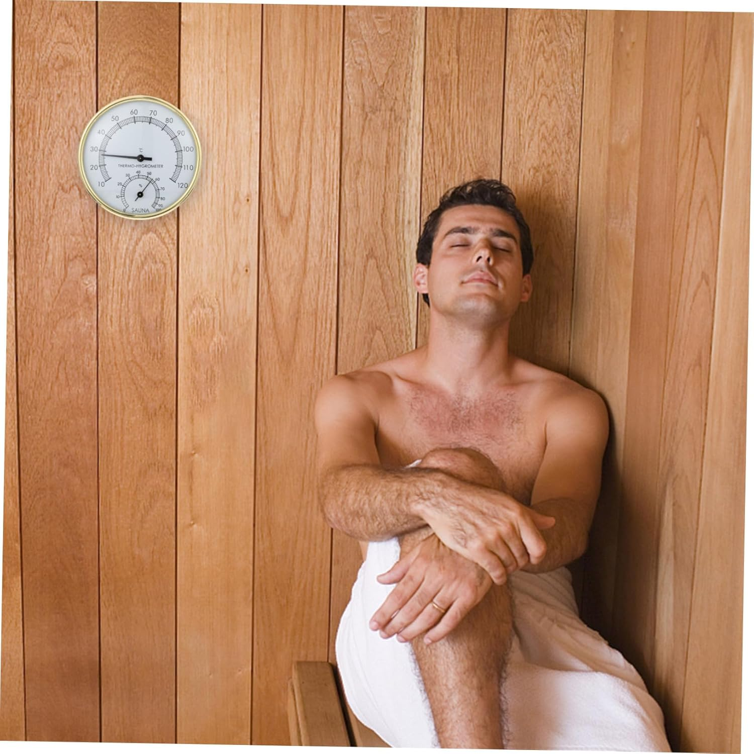 Mipcase Hygrothermograph Sauna Thermometer Hygrometer Wall-Mounted Practical Temperature Humidity Meter for Sauna Room Accessories image number 1