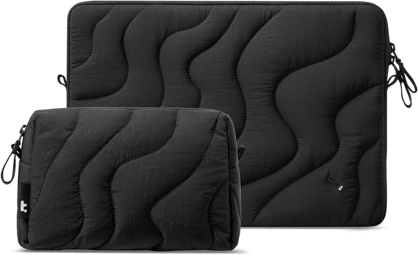 Tomtoc 360 Protective Puffy Laptop Sleeve Set for 13-Inch Macbook Air M4/A3240 2025, M3/A3113, M2/A2681, 13-In Macbook Pro, Quilted Soft Puffer Bag with Tech Pouch for 13-In Surface Pro, Copilot+Pc image number 6