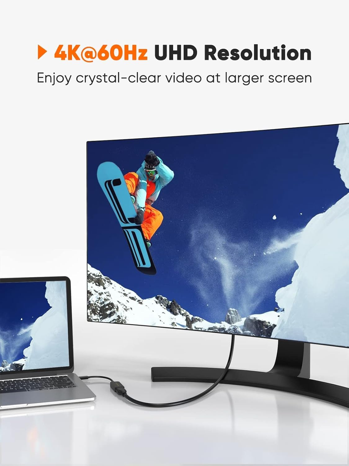 USB C to DP Adapter, Cablecreation USB C to Display Port Adapter 4K/60Hz,Mac Mini,Galaxy S22/S20,XPS 15/13,Valve Index, Ipad Pro Chrombook Pixel, Black image number 2