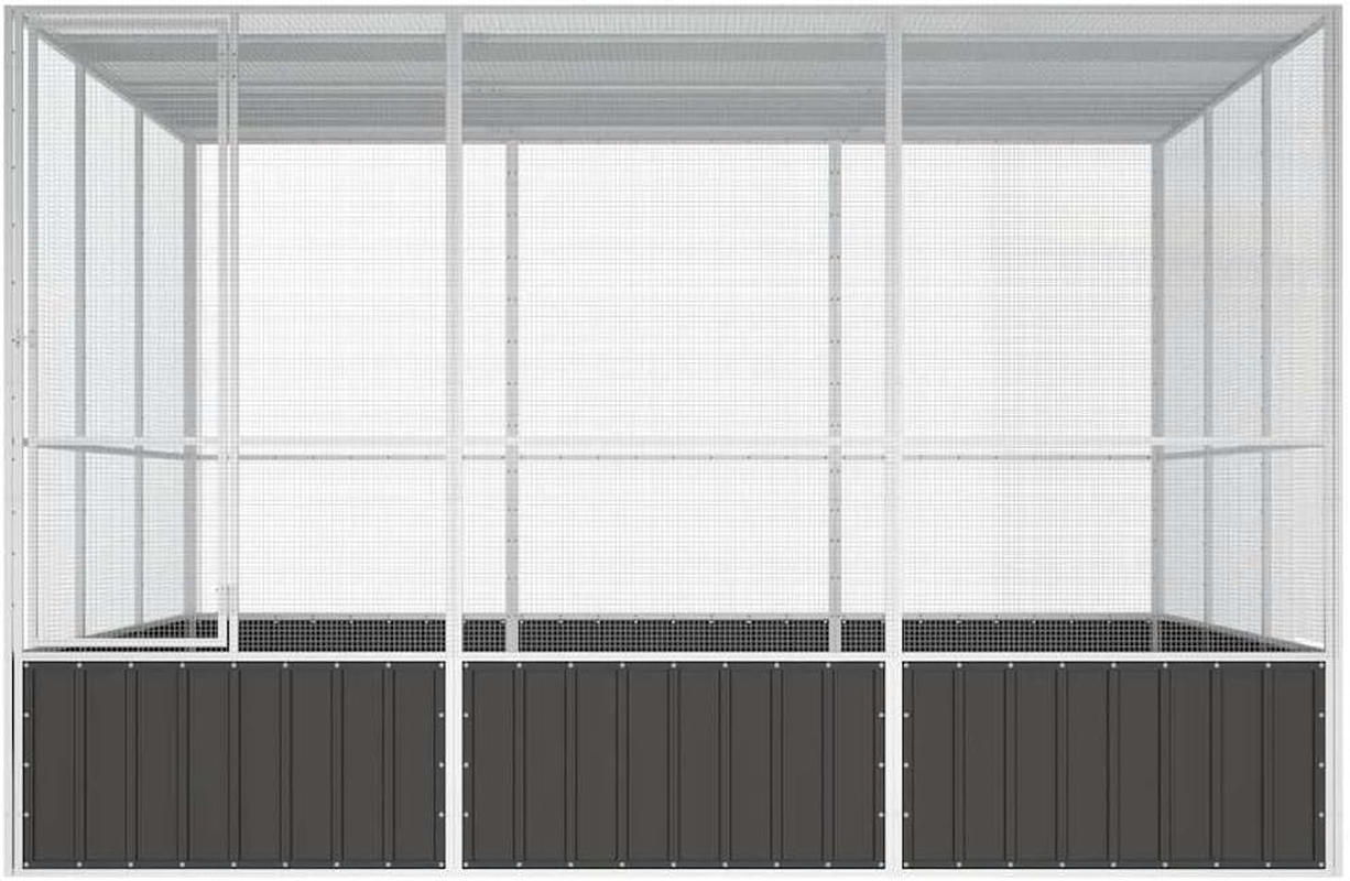 Bird Cage Anthracite 302.5X324.5X211.5 Cm Galvanised Steel Large Outdoor Aviary