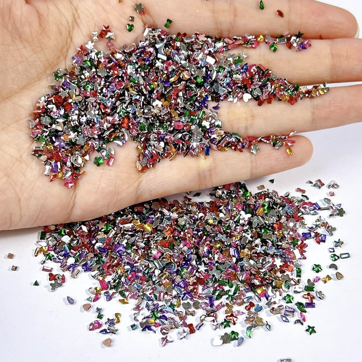 3000 Pieces Multi-Shape Colorful Nail Gems and Rhinestones Set &ndash; High-Quality Crystal Nail Charms for DIY Nail Art, Durable Lightweight Nail Decoration Kit for Women Gifts, Geiwogwc image number 3