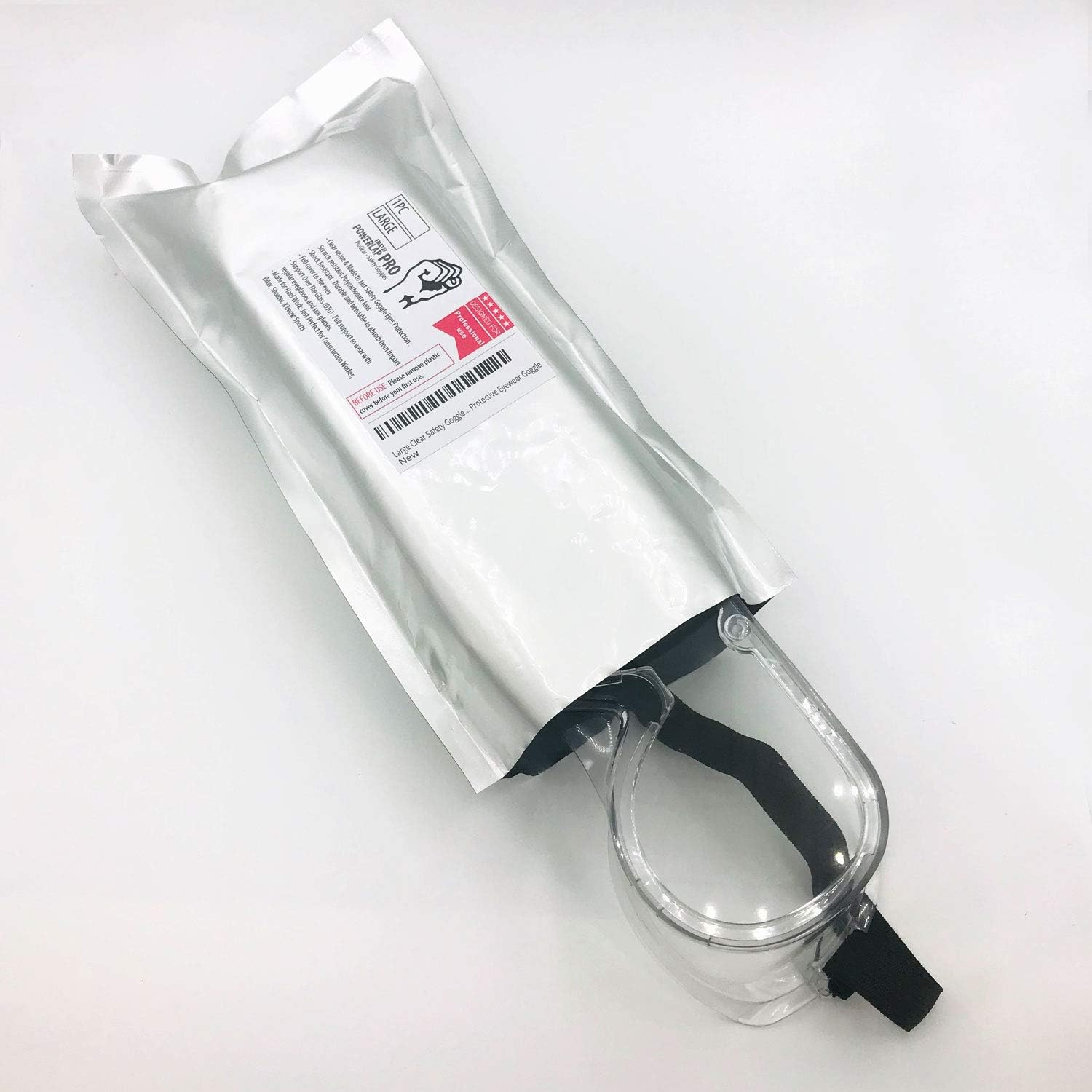 POWERLAP PRO Large Clear Safety Goggles Soft Tough Bendable Progear | Safety Glasses Impact Resistant | Protective Glasses Shooting Glasses Eye Protection Eye Shield Protective Eyewear Goggle image number 4