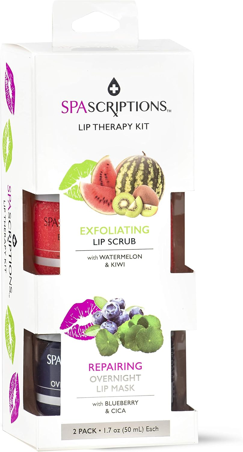 Spascriptions Exfoliating Pink Grapefruit & Soothing Mango 2 Pack Lip Kit, 400 G