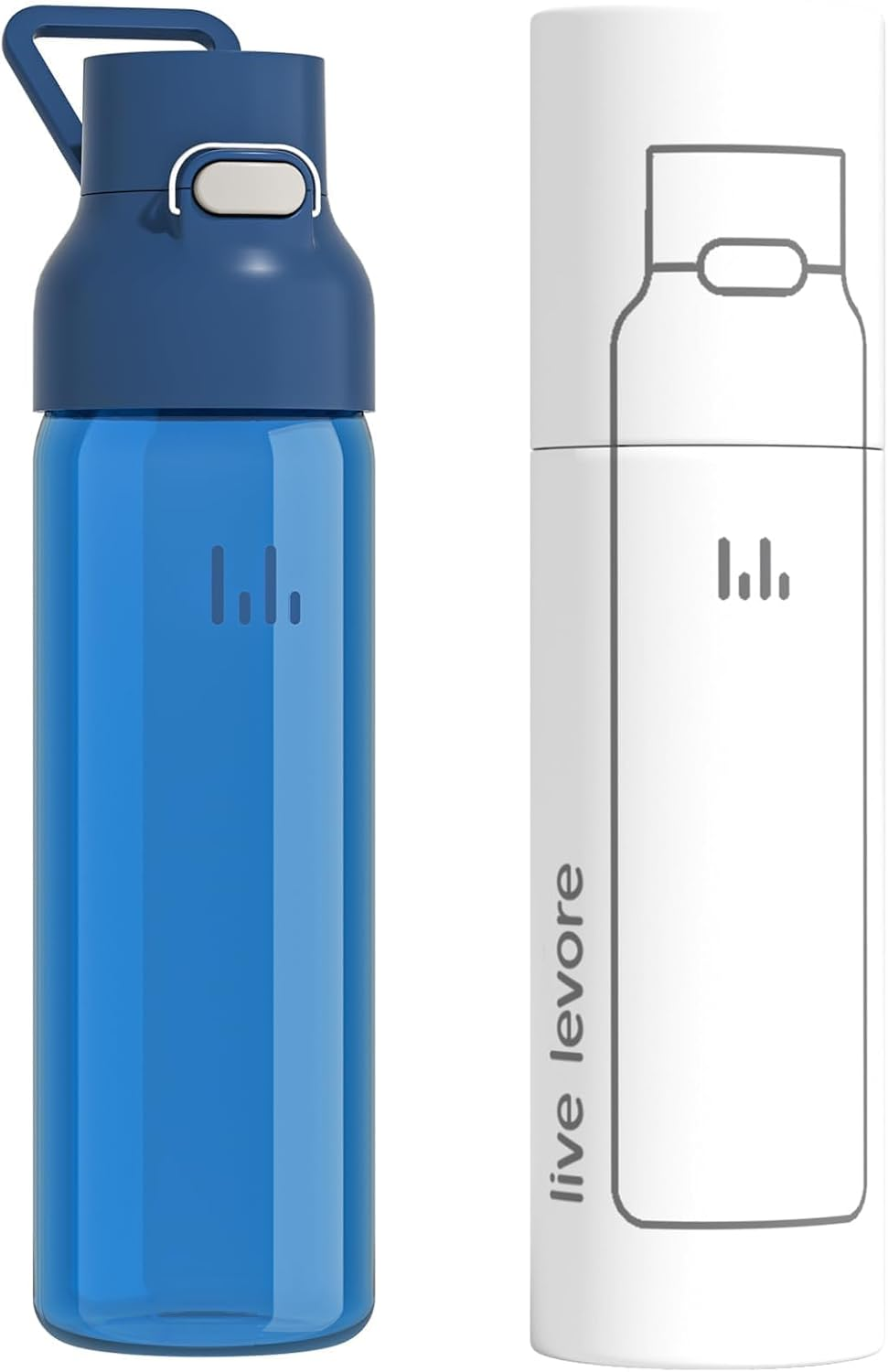 Live Levore 750Ml Leak Proof Water Bottle with Flip Top Lid, Bpa-Free USA Tritan Fitness Gym Sports Bottle, Dishwasher Safe for Office, Outdoor & Travel Use (White, 1 Pack)