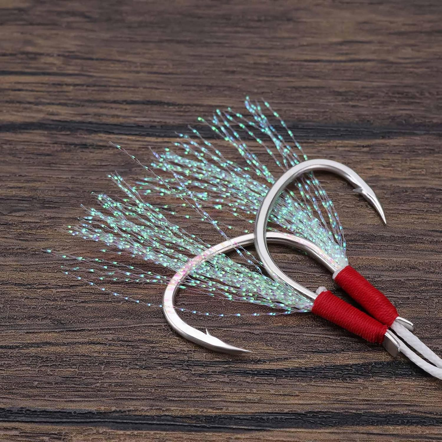 SG Store 5Pcs Double Jigging Assist Hooks Saltwater Dancing Stinger Jigging Hook for All Kinds of Jigging Vertical Jigging Baits Saltwater Jigging - Blue image number 7