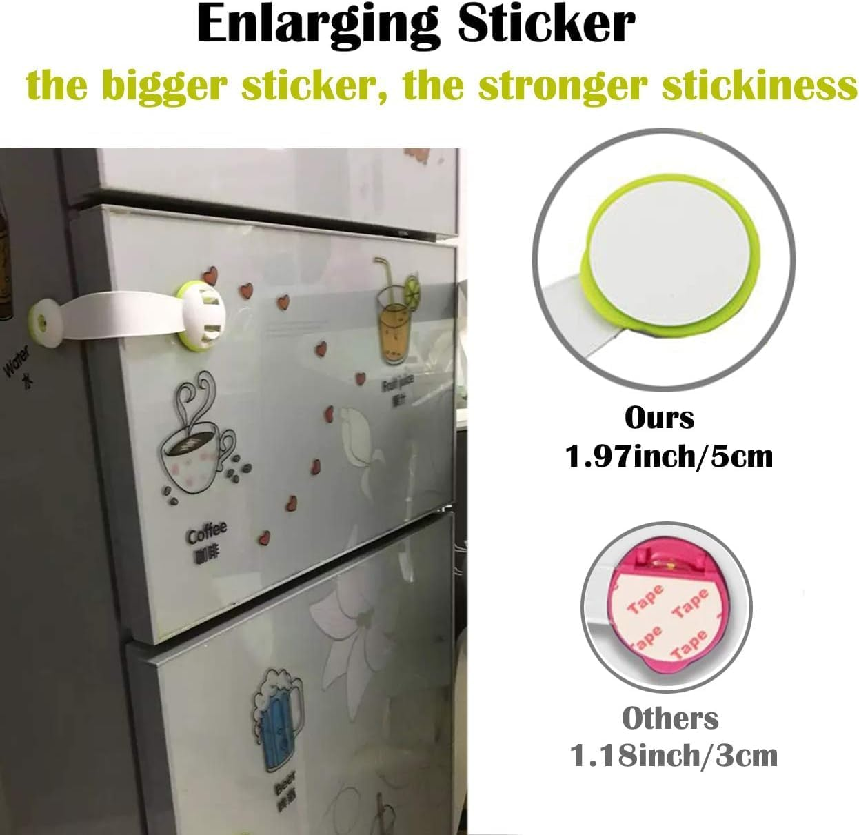 4 Packs Child Safety Cupboard Latch Stick on for Kitchen Self Adhesive Baby Proofing Latch Children Proof Locks for Door, Drawer, Closet, Refrigerator, Trash image number 2