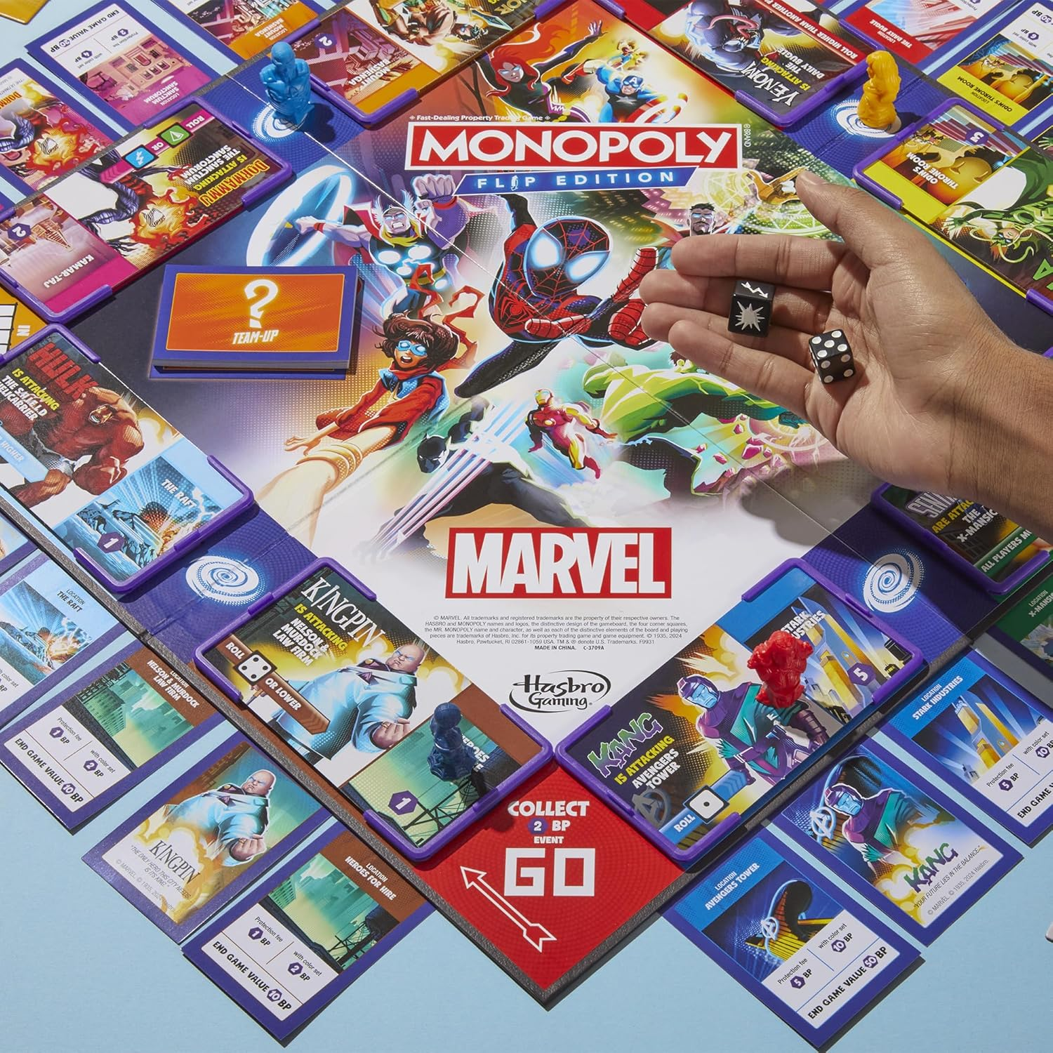 Monopoly Flip Edition: Marvel Board Game | Ages 8 and up | 2 to 4 Players | Family Board Games for Kids, Teens, and Adults image number 6