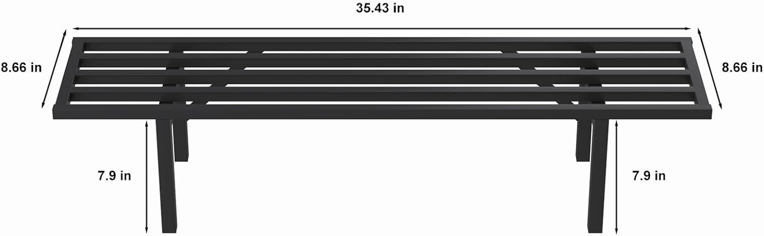 Zhongma One Tier Metal Plant Stand (35.43 L X 8.66 W X 7.9 H) Heavy Duty Plant Holder for Home, Window,Garden, Plant Lovers, Display Stand