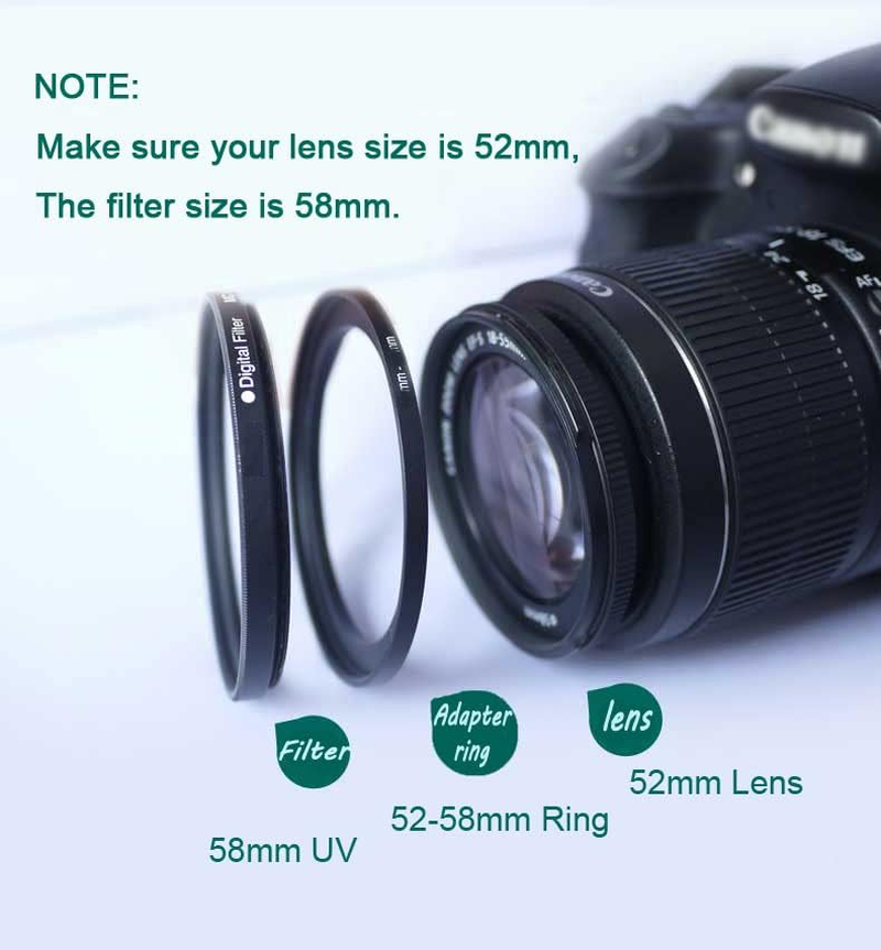 52Mm-58Mm Step up Ring [ 52Mm Lens to 58Mm Filter], FANZR Camera Lens Filter Adapter Ring Lens, Premium Aluminum (2 Packs) image number 6