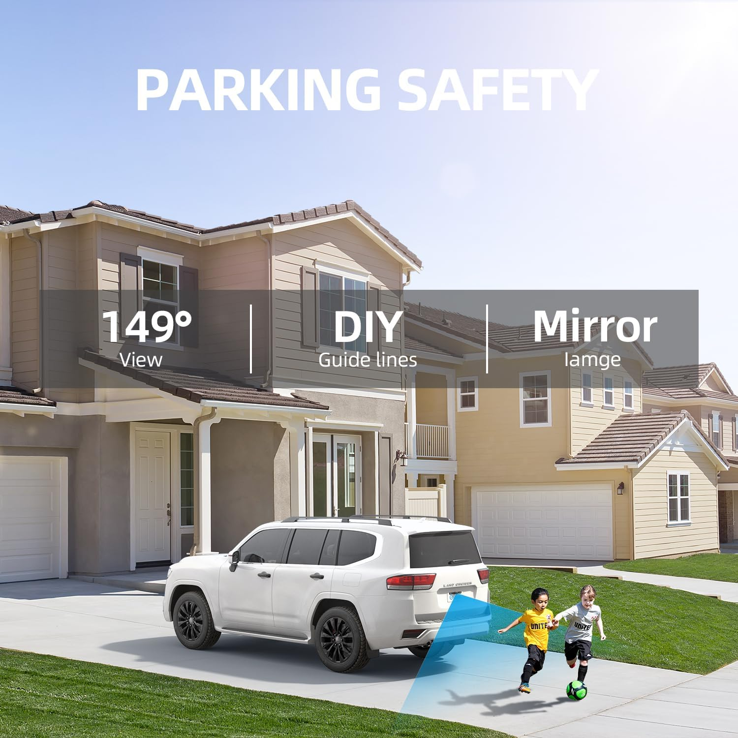 Erapta A43 Backup Camera, 4.3&rdquo;HD 1080P Rear View Monitor Kit with IP69 Waterproof, Night Vision, DIY Grid Lines for Car Truck Minivan