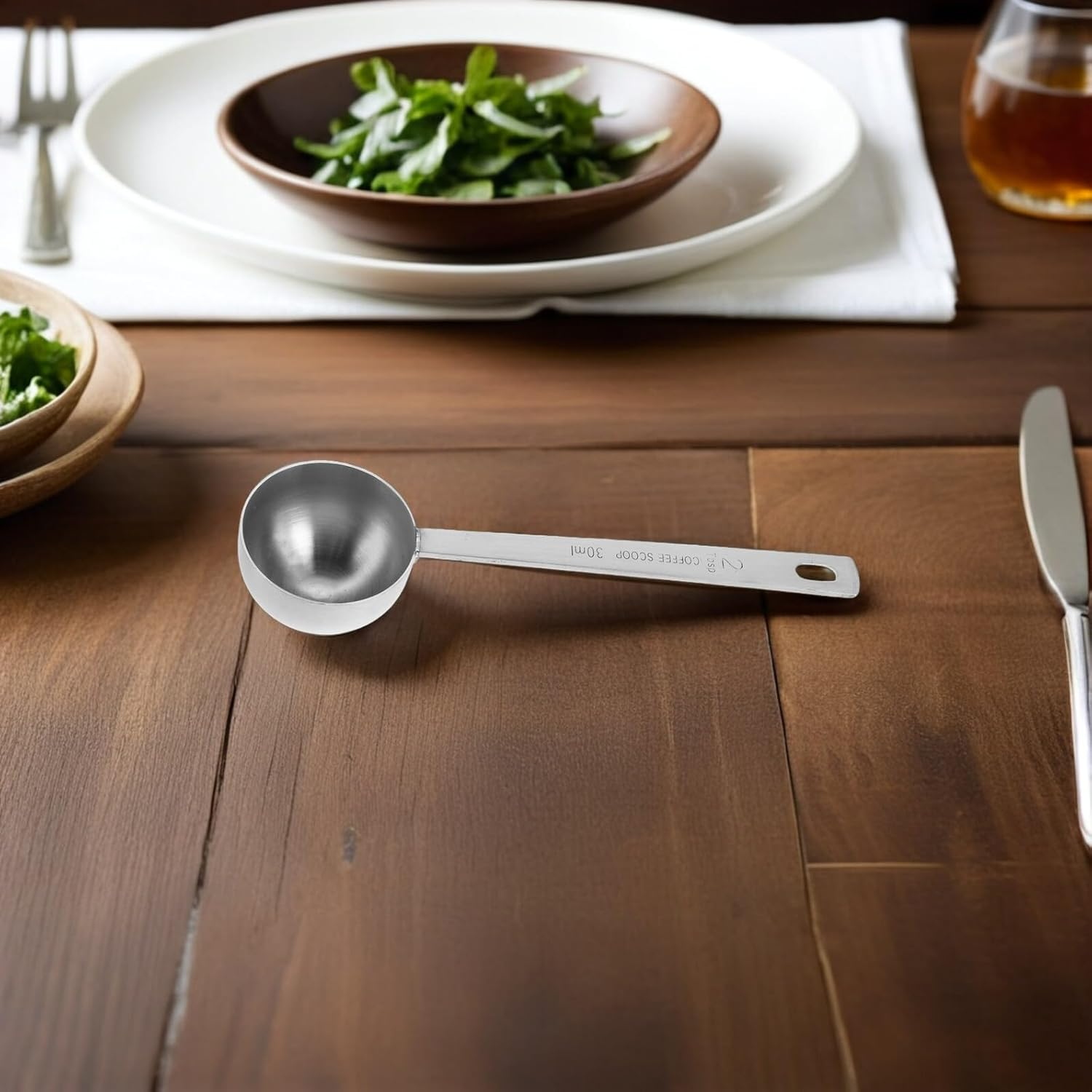 COLLBATH 2Pcs 30Ml Stainless Steel Coffee Measuring Scoops with Graduated Markings, Milk Powder and Tea Measuring Spoons for Home Baking and Kitchen Use image number 5