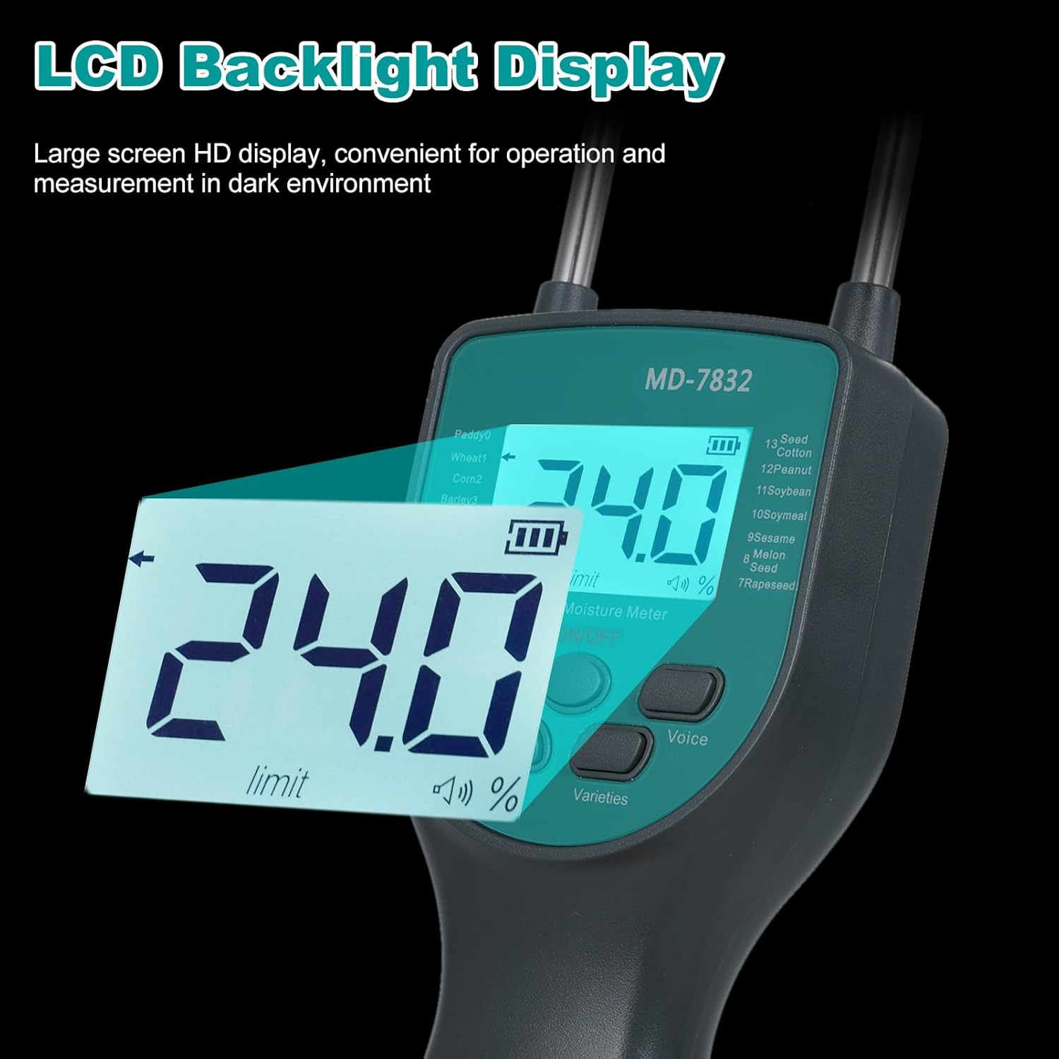 Hay Tester Digital Grain Content Meters for 14 Type Grains Paddy Wheat Corn Barley Rice Sorghum Pellet Feed image number 4