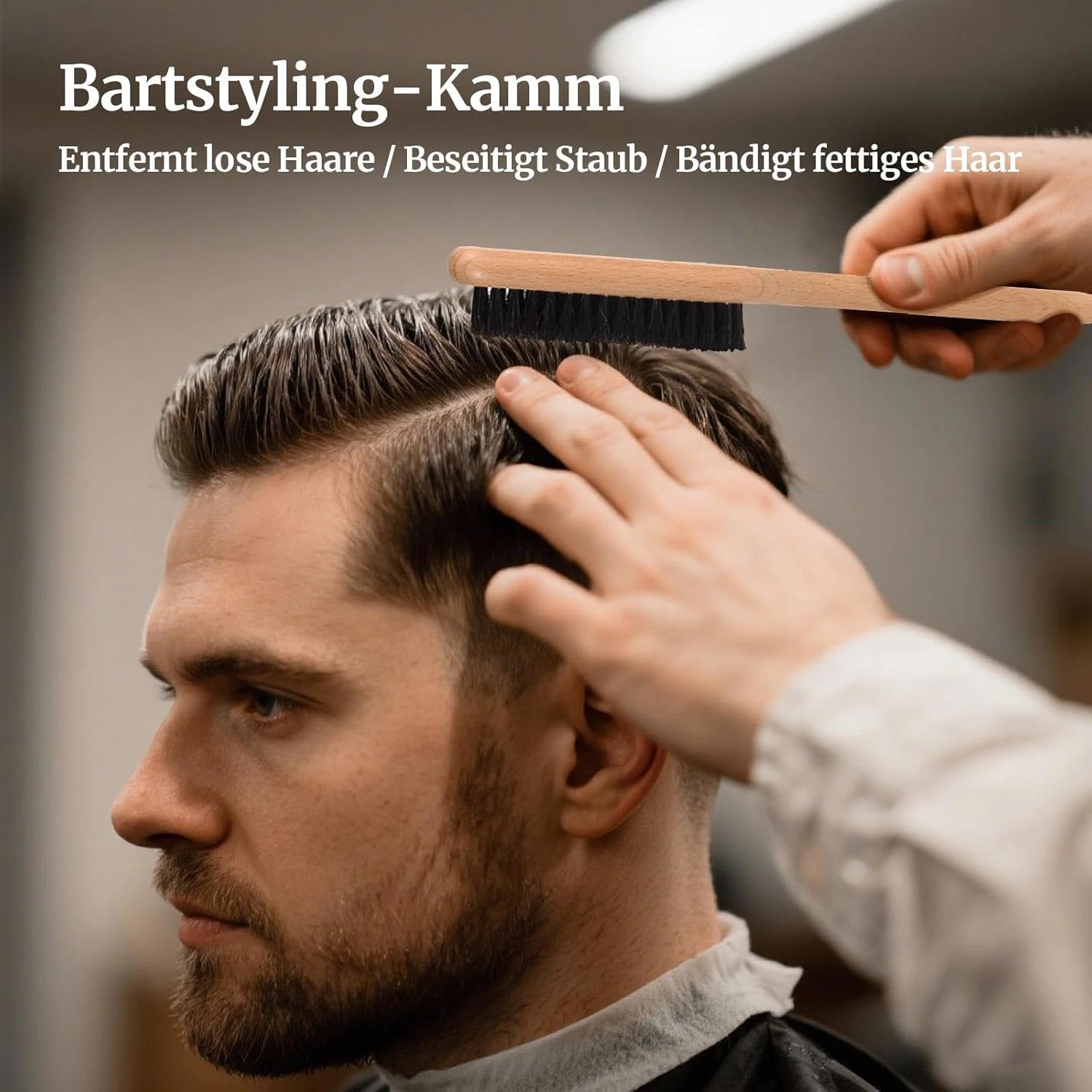 Boar Bristle Hairbrush Smooth Back Smooth Back Hair Brush for Smooth Ponytail and Straightening Baby Hair Flyaways Edge Control Backcombing & Teasing Wide Rat Tail Hair Brush