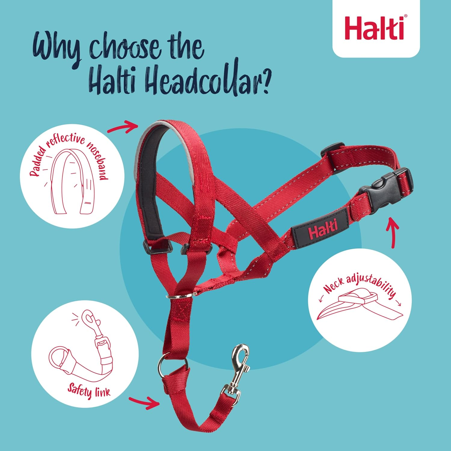 Halti Dog Training Headcollar, Red image number 3