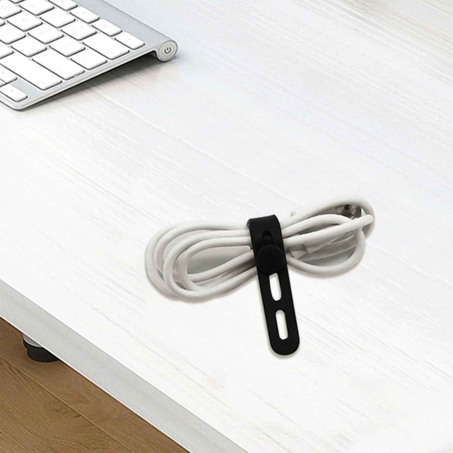 BGENHPON 10Pack Silicone Cable Ties Reusable Cord Holder Straps, Flexible Adjustable Wire Wrapper with Locking Clasp, Tangle-Free Charger Cable Organizer for Office Home Travel​ image number 1