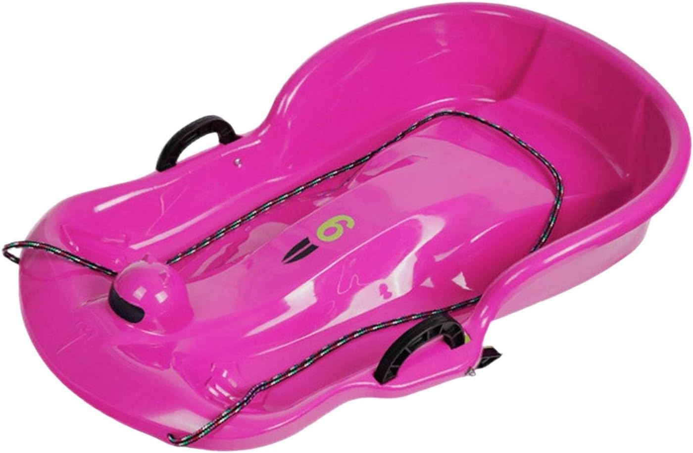 Tadill Winter Snow Sled Sleigh Sledding Toboggan Ski Board with Brake Handle, Skiing Kids Sledge with Double Seat for Sports Children Holiday Lawn