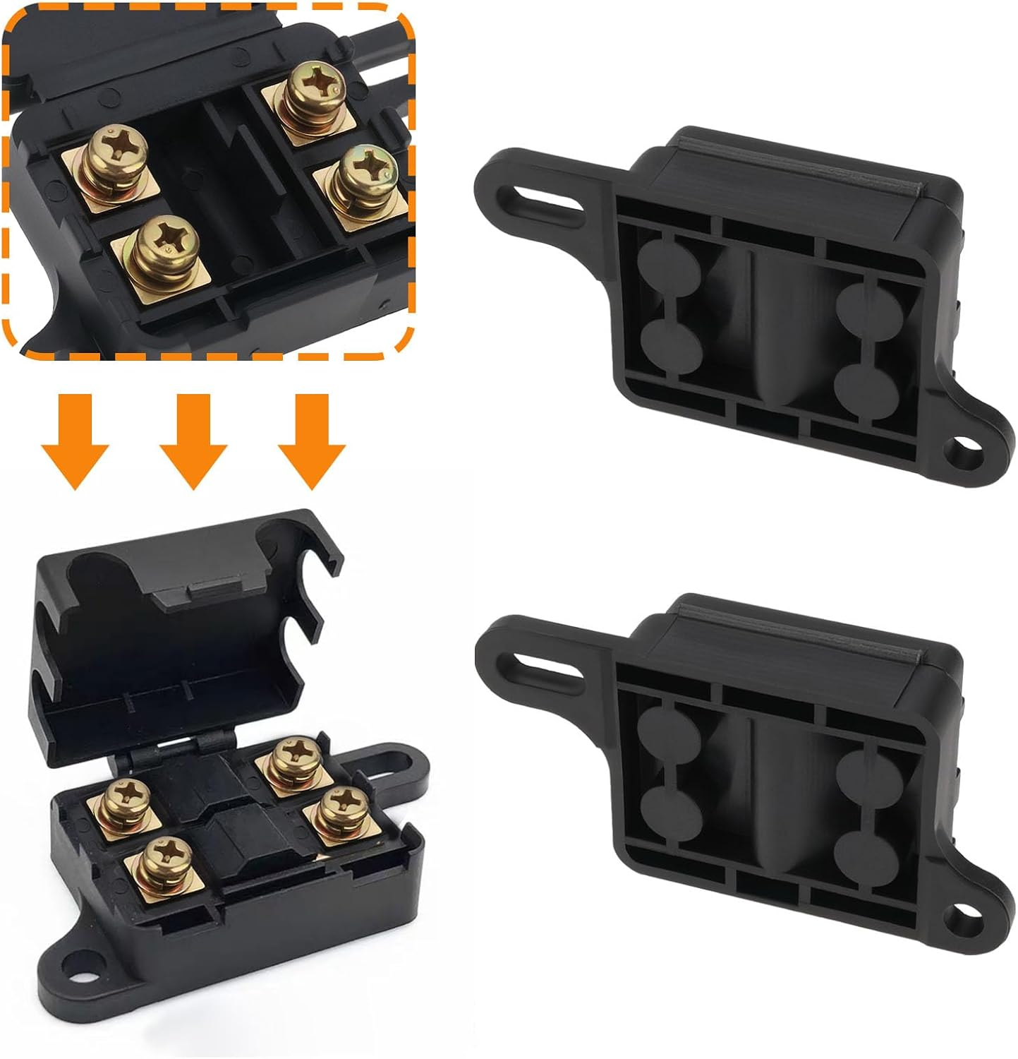 Be in Your Mind 2 Pcs 2-Way MIDI Fuse Holder Max. 150A 32V DC Holder for 2 Fuses Automotive Boat Mobile Home Vehicled Ata Center Electronics image number 3