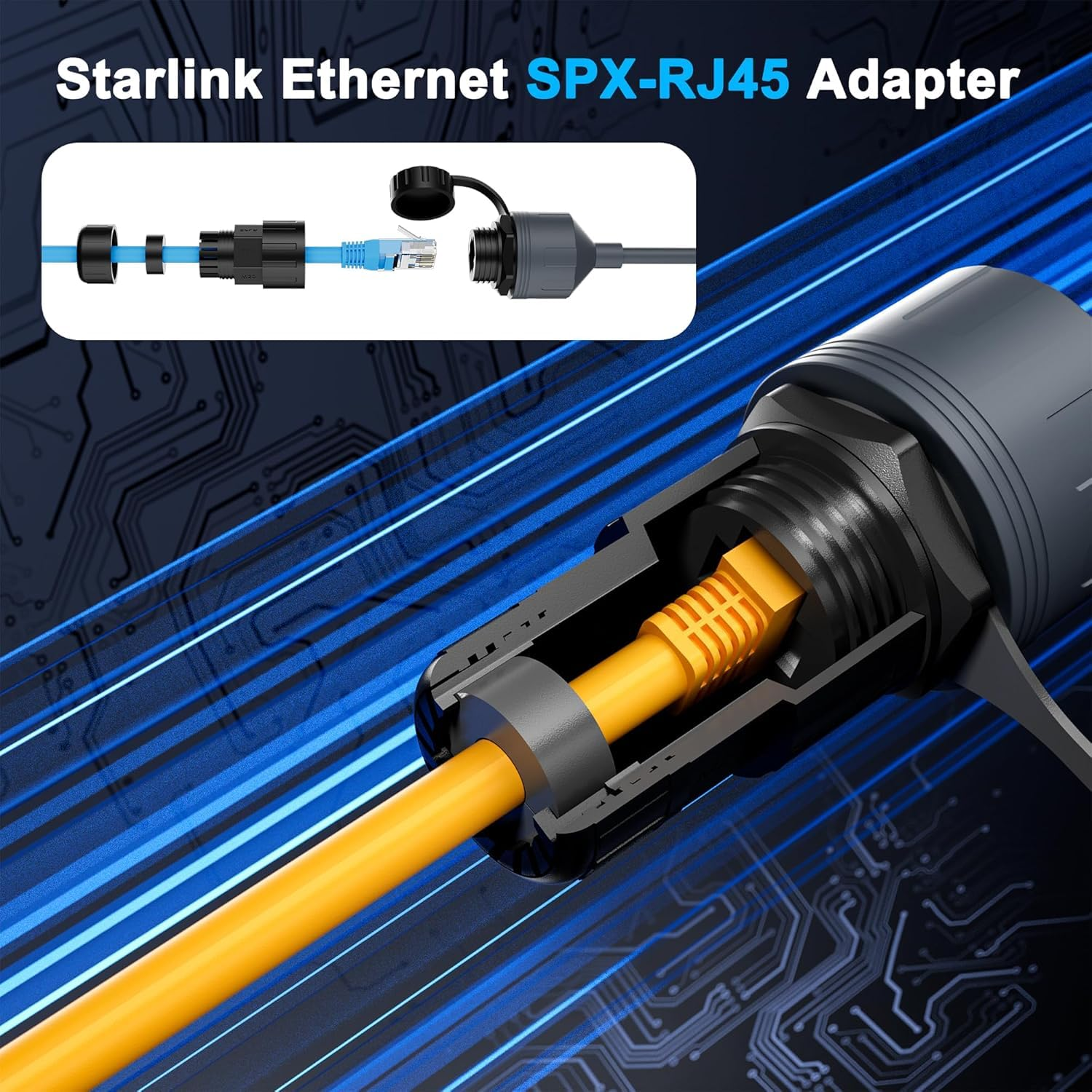 Daboot Starlink Ethernet Adapter - Waterproof Starlink Cable Extension for Gen 3/Mini Starlink Standard to RJ45 Coupler for Starlink V3 Dish, Router, Mini Dish (1 Pack)