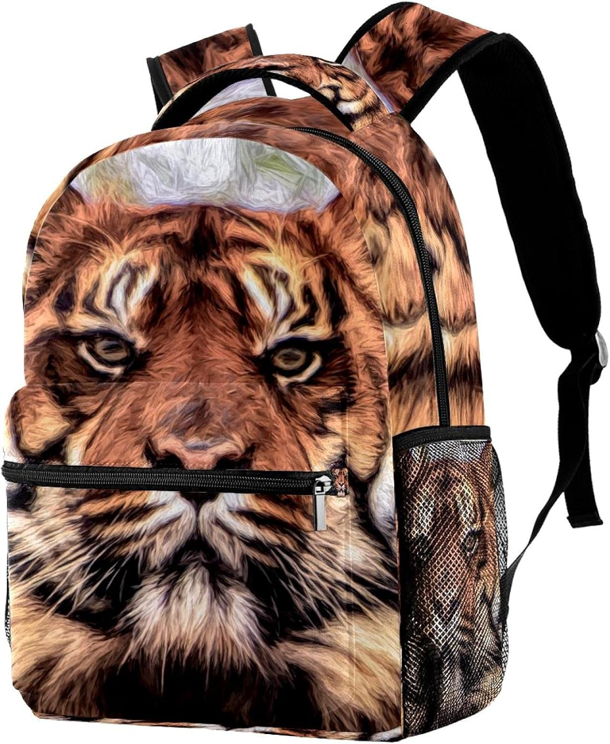 Art Painting Tiger Backpack Students Shoulder Bags Travel Bag College School Tote Backpacks image number 5
