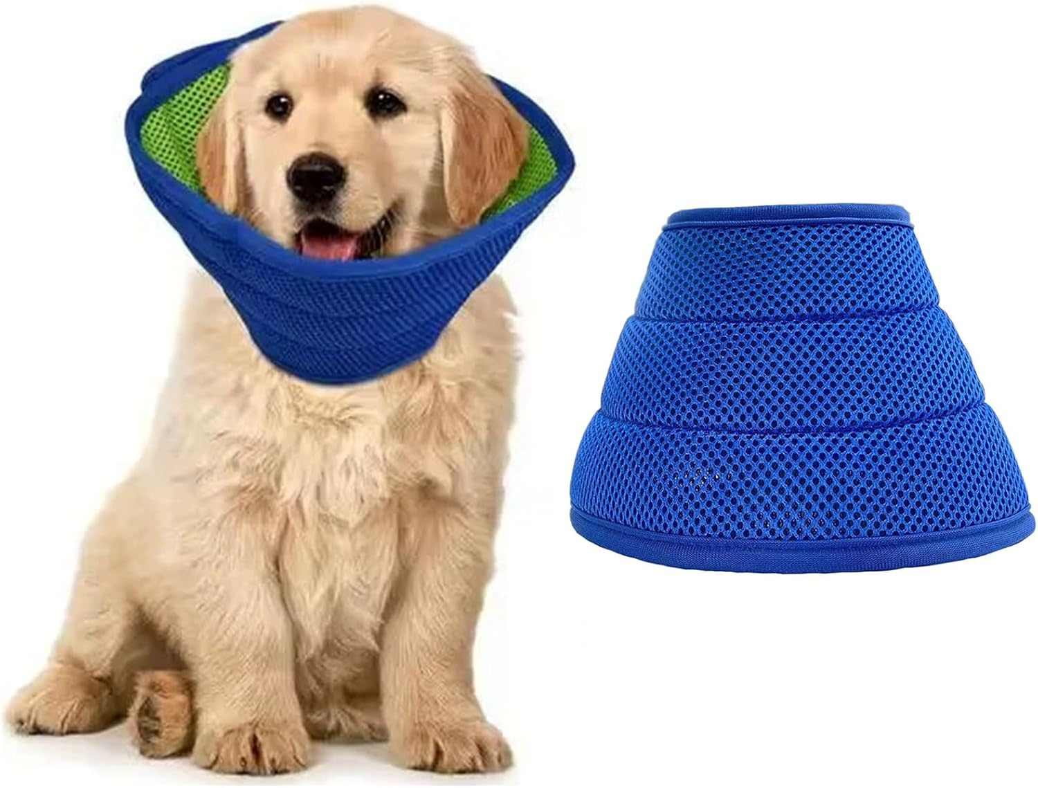 RIBHNXHI Dog Recovery Collar Cone Adjustable Soft Fabric Anti-Licking M (Neck:11.8-13.8In) for Postoperative Wound Care