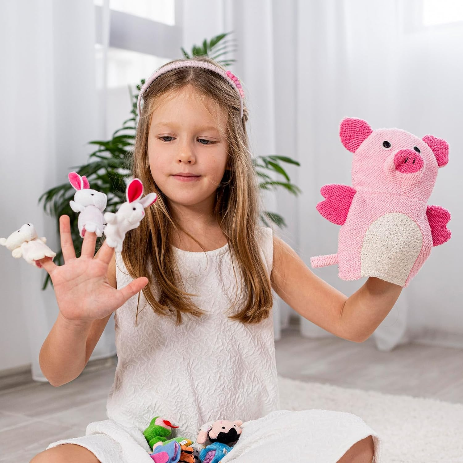 COMNICO Plastic Headbands, 3Pcs Non-Slip Headbands with Teeth Colorful Heart Flower Head Bands for Kids Cute Hair Comb Head Bands image number 6