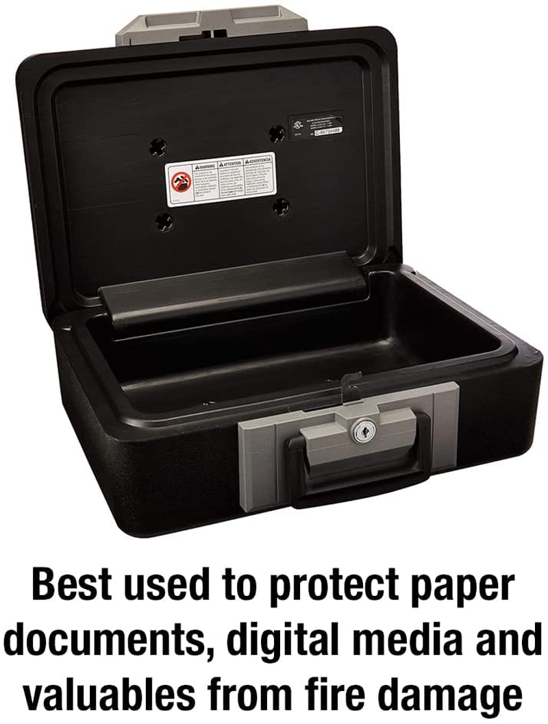 Sentrysafe Fireproof Safe Box with Key Lock, Chest Safe with Carrying Handle to Secure Valuables and Jewelry, 0.25 Cubic Feet, 6.3 X 15.3 X 12.1 Inches, 1160 image number 4