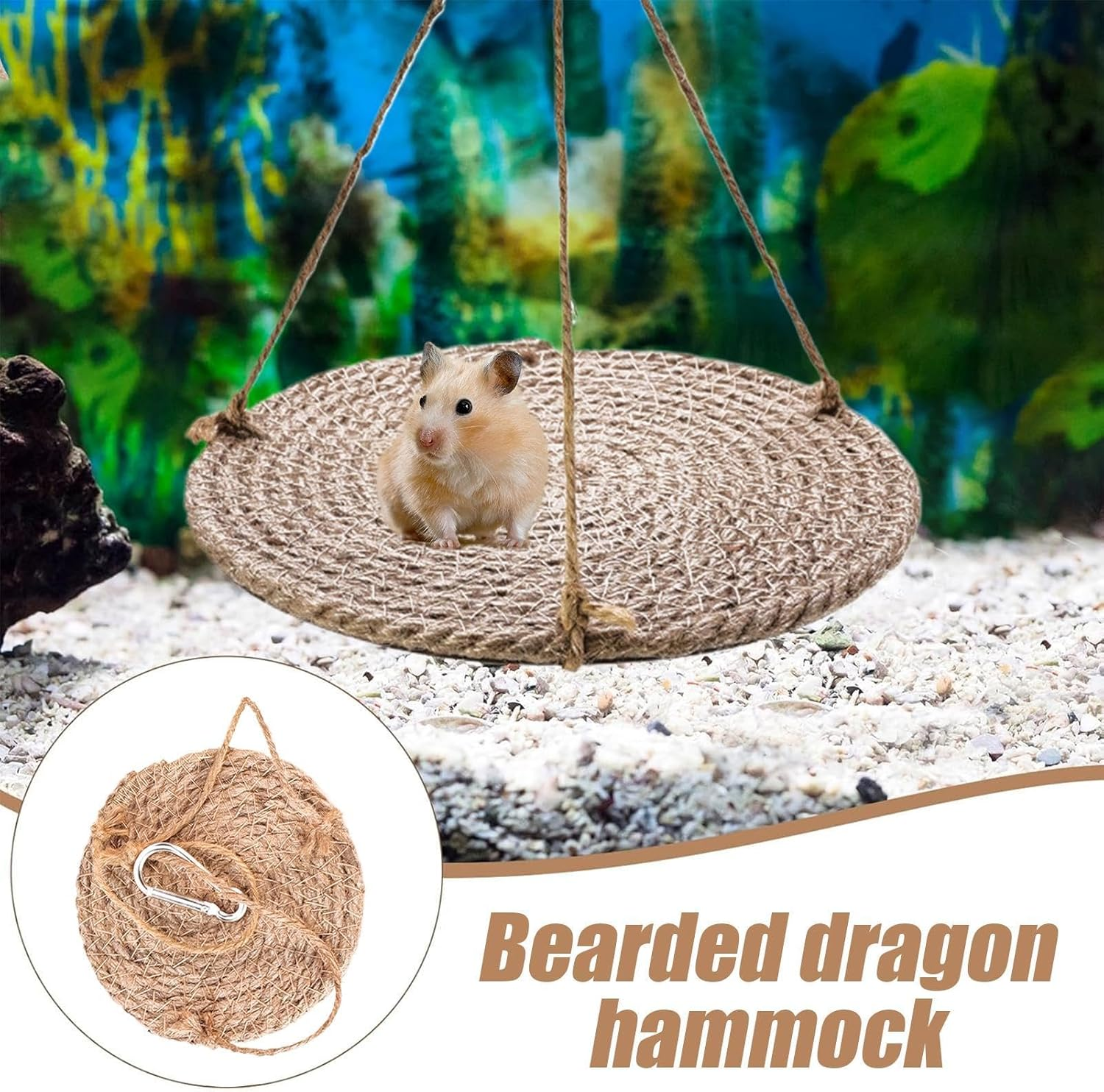 Bearded Dragon Bed | Lizard Cage Bed Swing Gecko Toy,Bearded Dragon Habitat, Small Pets Carrier, Breathable Mesh Rest for Parakeets, Birds, Squirrels - Large image number 5