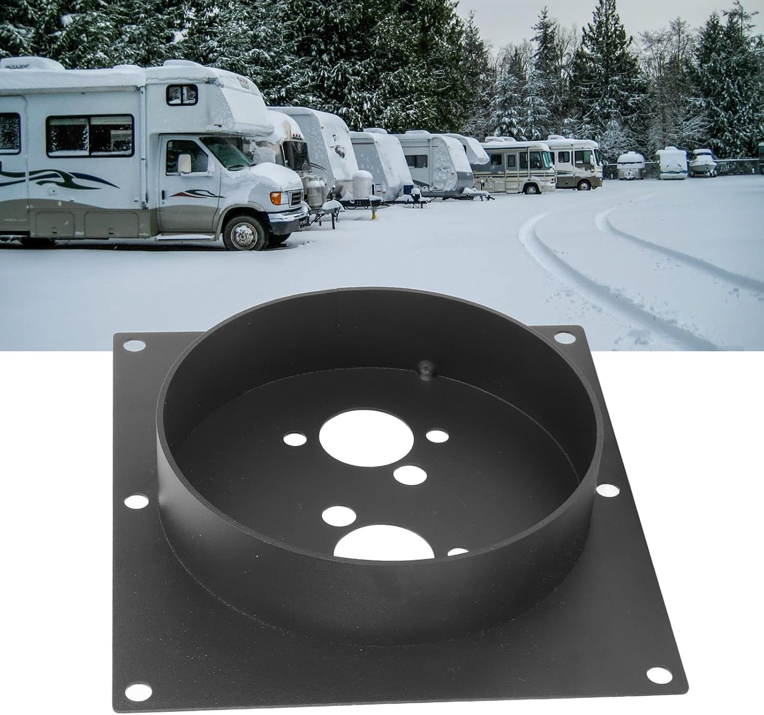 Floor Turret Bracket, Stainless Steel Floor Mount Plate Turret Bracket, Compatible with Eberspacher Airtronic D2 Heater, Webasto Heater, Propex Heaters, Air Parking Heater image number 4