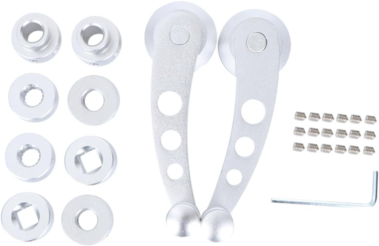 Mobestech Aluminum Car Window Crank Handle 2Pcs Replacement for Universal Fit Vehicle Door with Adapters image number 6