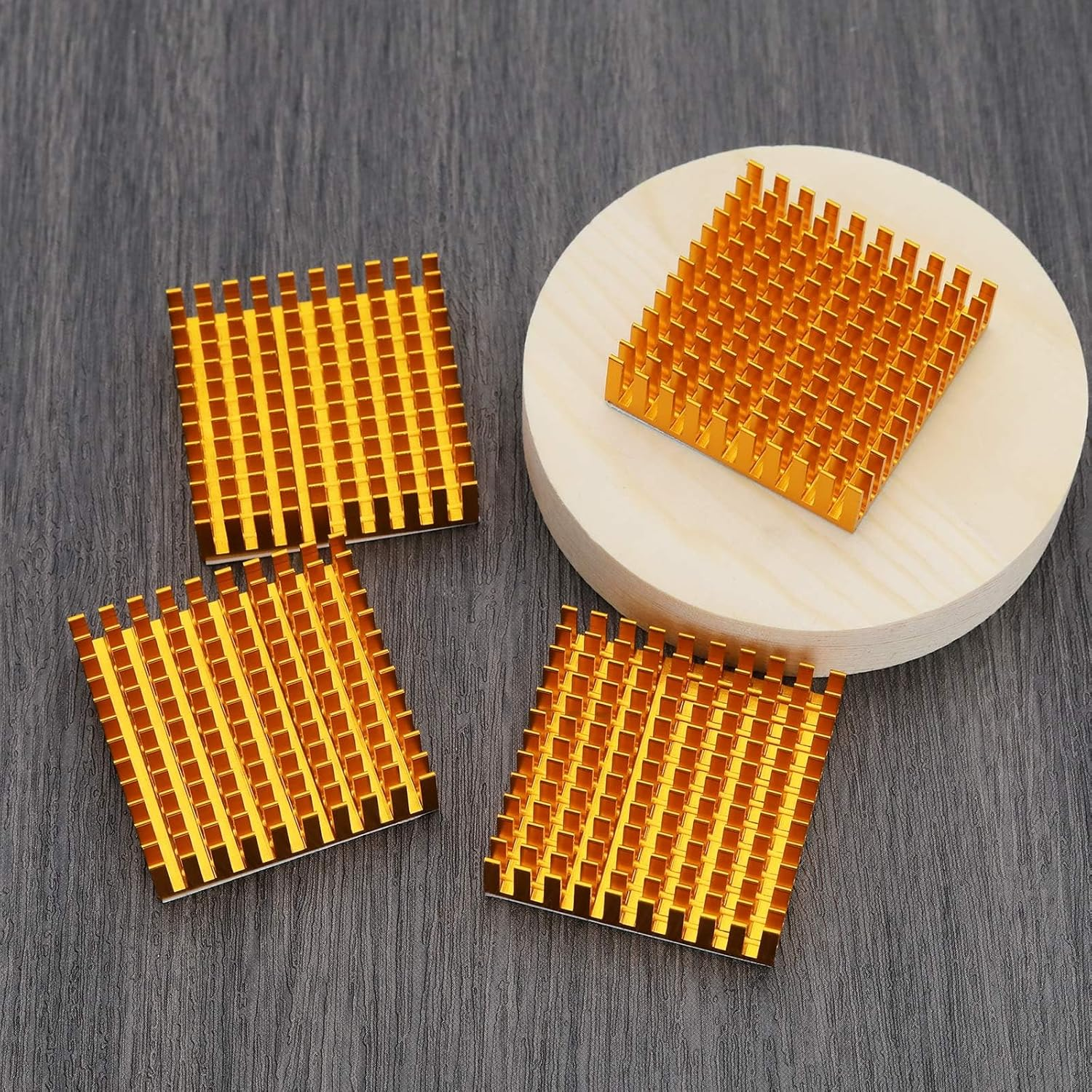 LT Easiyl 6Pcs Aluminum Radiators Aluminum Heat Sink Cooler Aluminium Heatsink 40Mm X 40Mm X 11.5Mm for PC CPU IC Chip Power Supply Small Electronic Devices image number 2